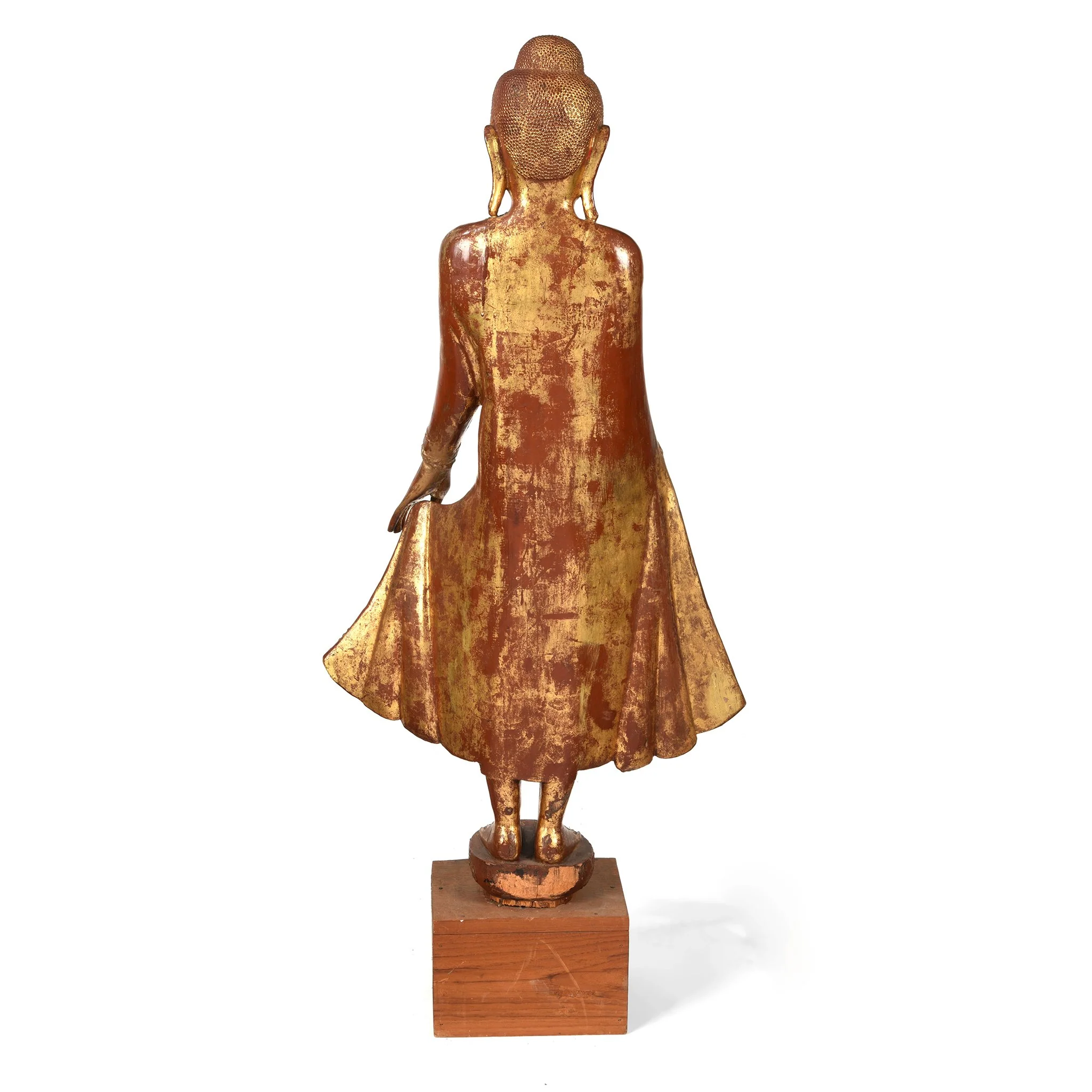 Gilded Teak Burmese Standing Buddha - Early 20thC - Image 6
