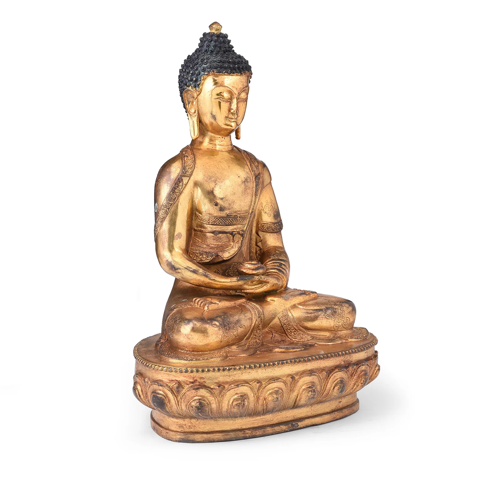 Gilded Statue Of Buddha - Dhyana Mudra Pose - Image 3