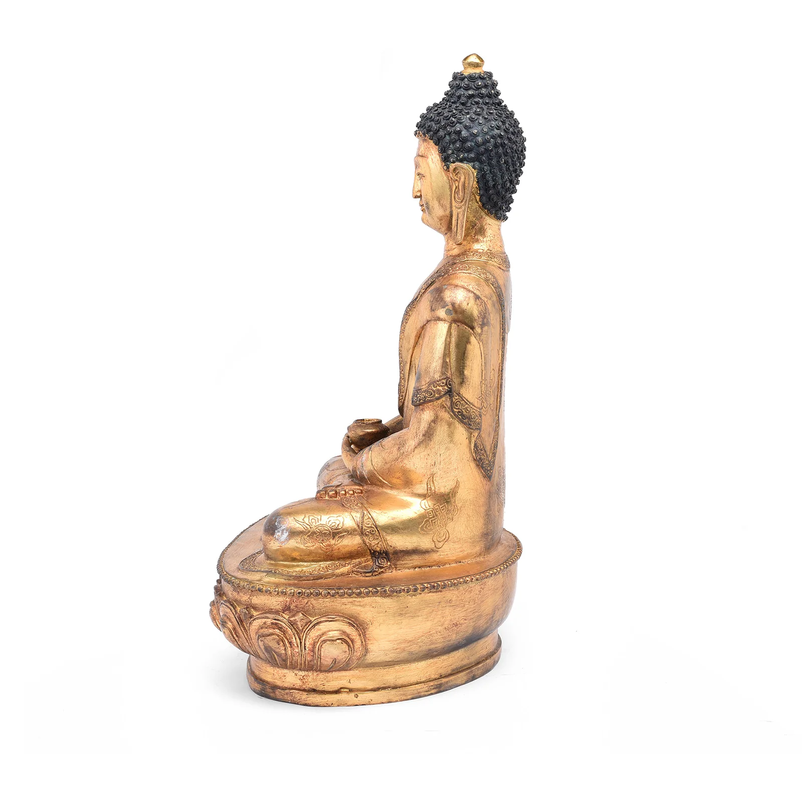 Gilded Statue Of Buddha - Dhyana Mudra Pose - Image 4