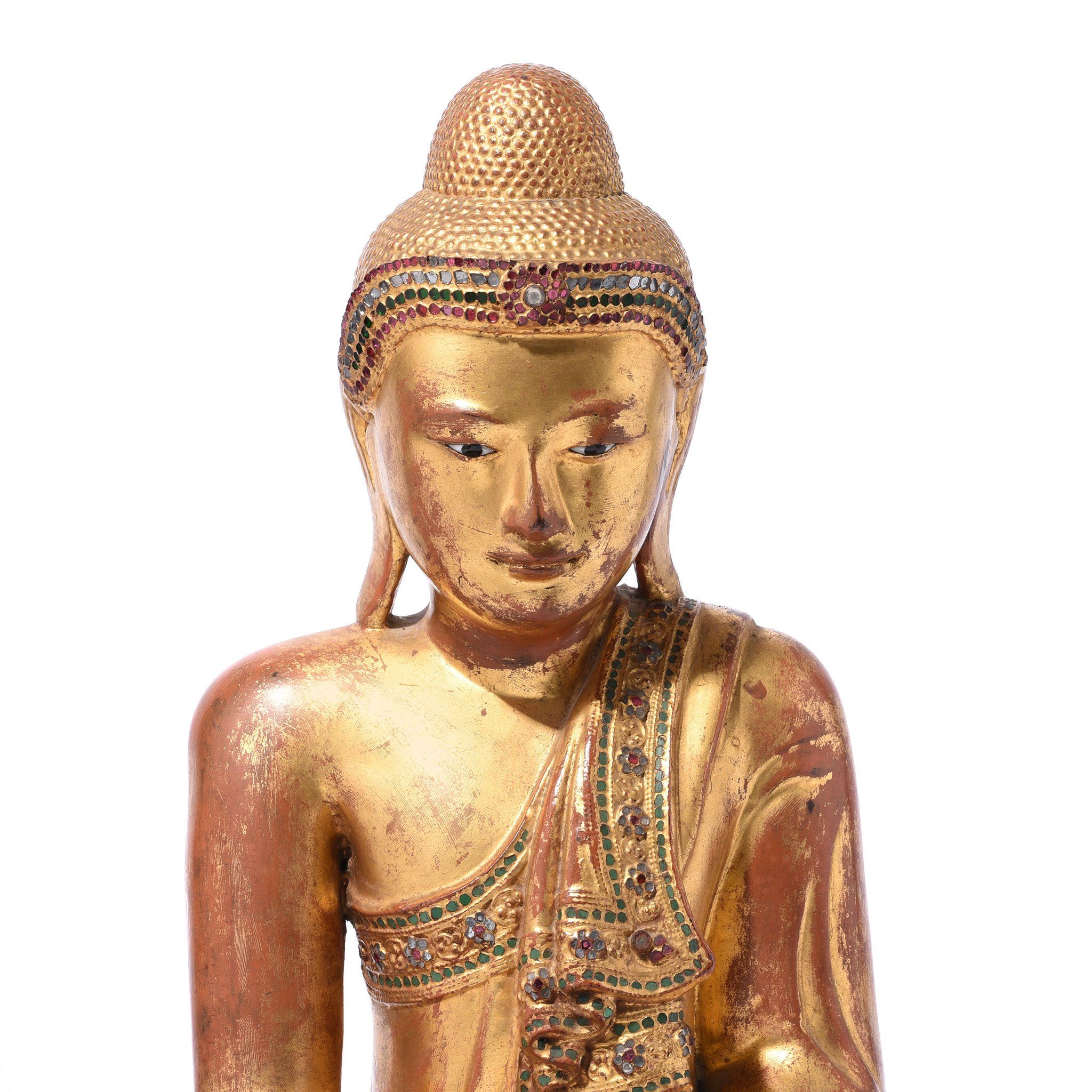 Gilded Teak Burmese Buddha From Mandalay - 19thC - Image 10
