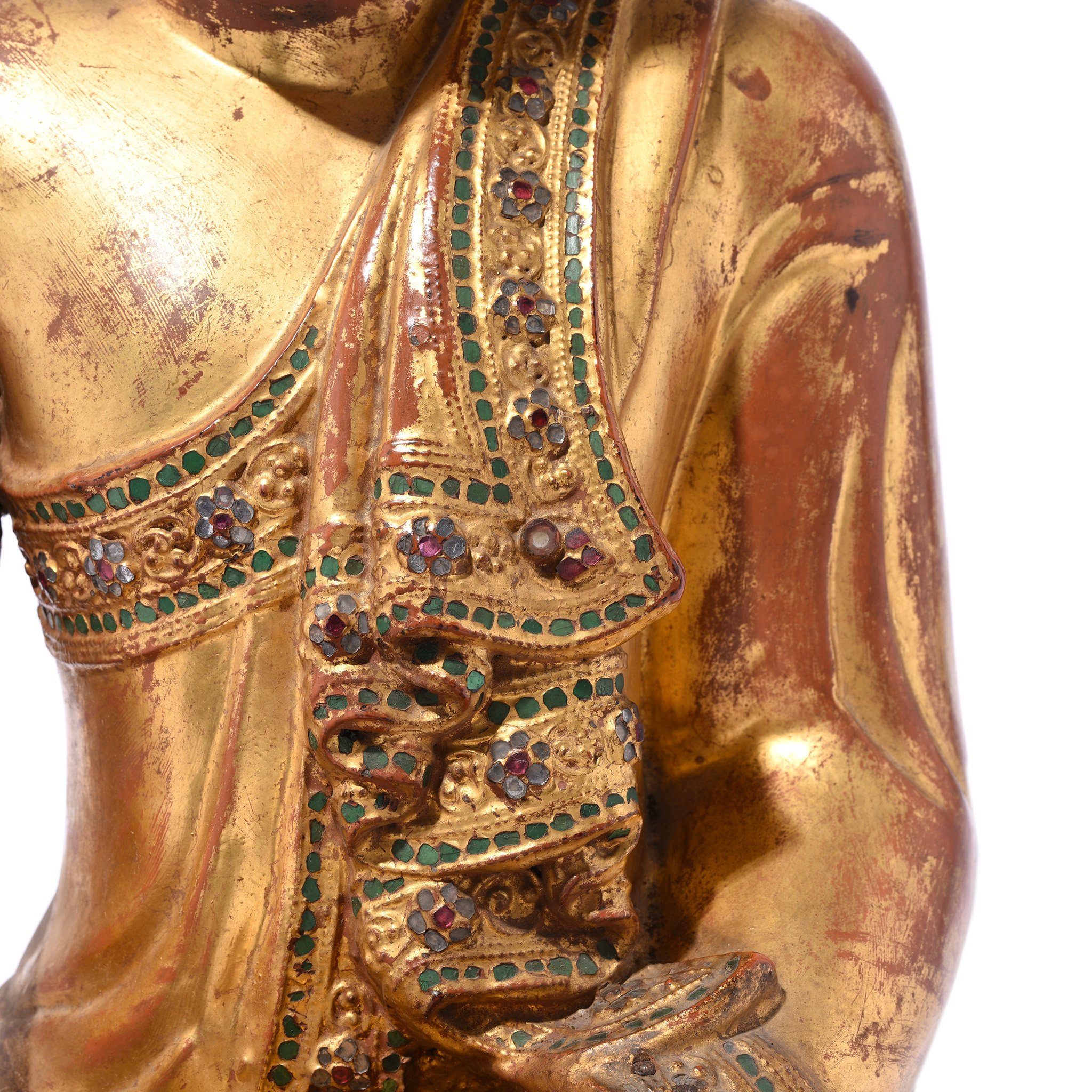 Gilded Teak Burmese Buddha From Mandalay - 19thC - Image 4