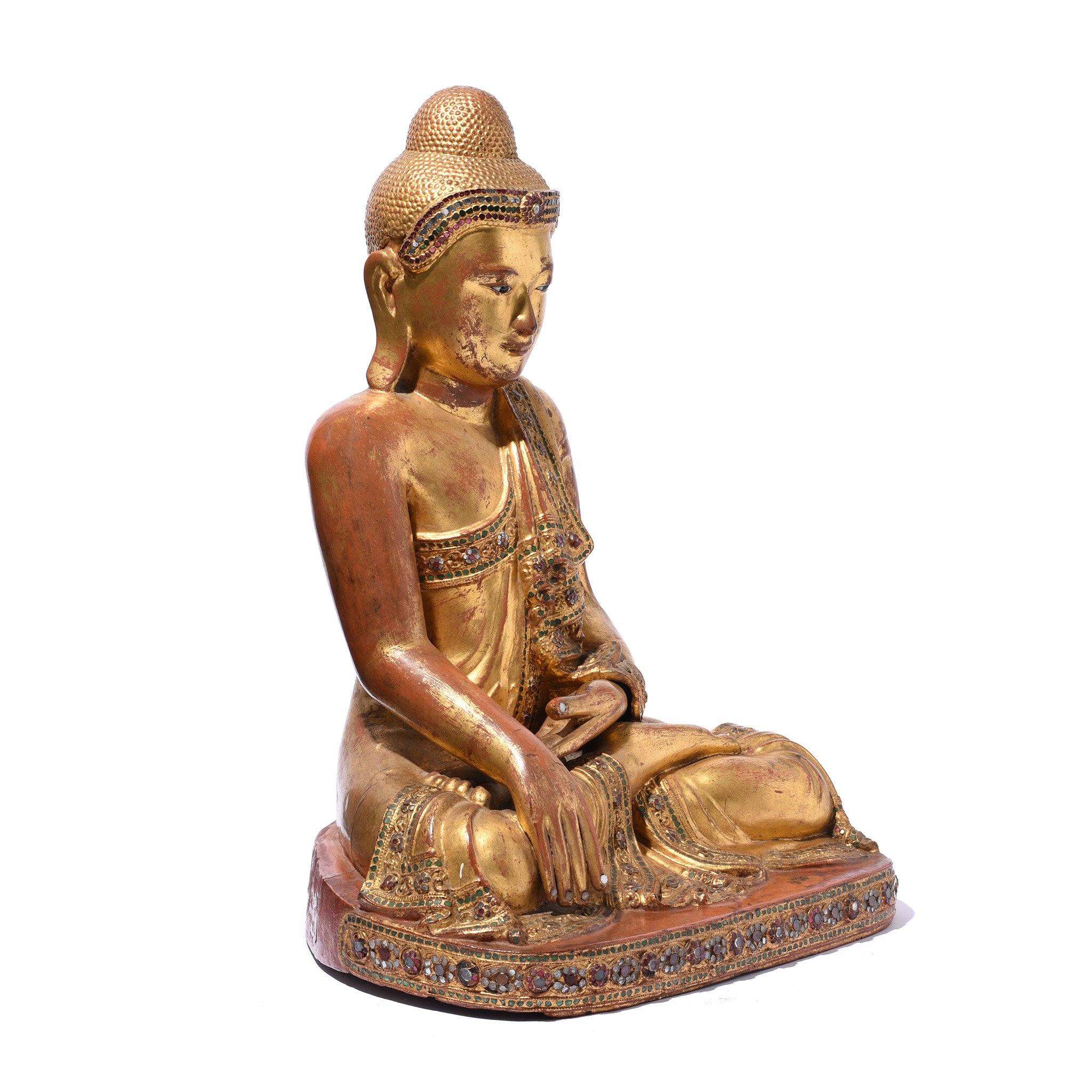 Gilded Teak Burmese Buddha From Mandalay - 19thC - Image 7