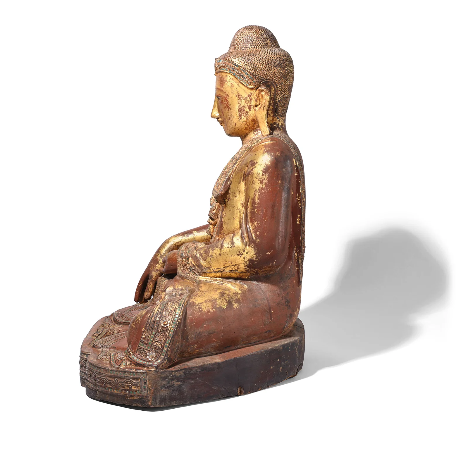 Gilded Teak Burmese Sitting Buddha from Mandalay - 19th Century - Image 6