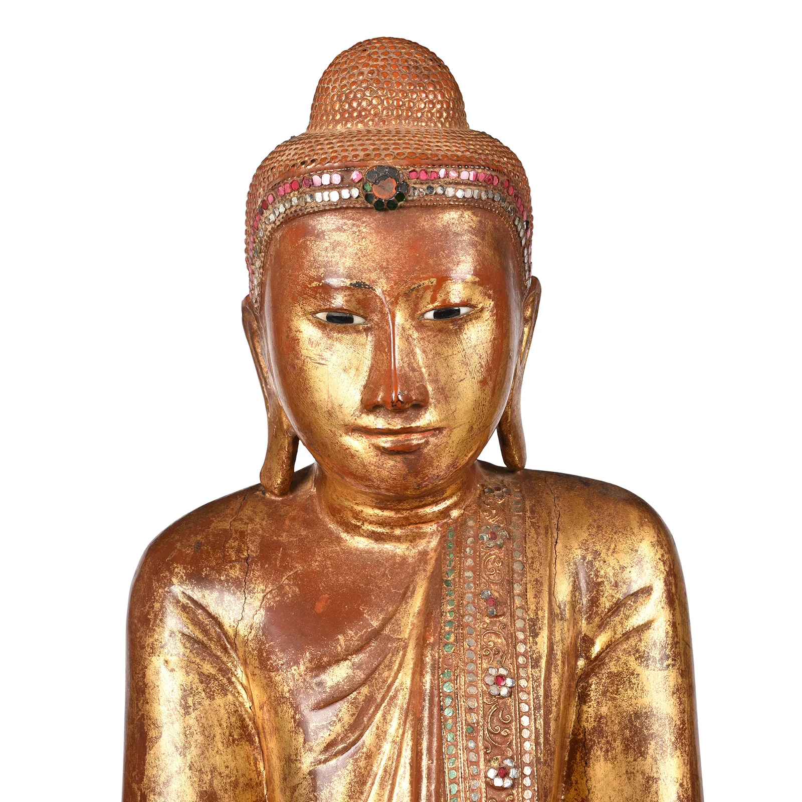 Gilded Teak Burmese Standing Buddha from Mandalay - 19th Century - Image 2