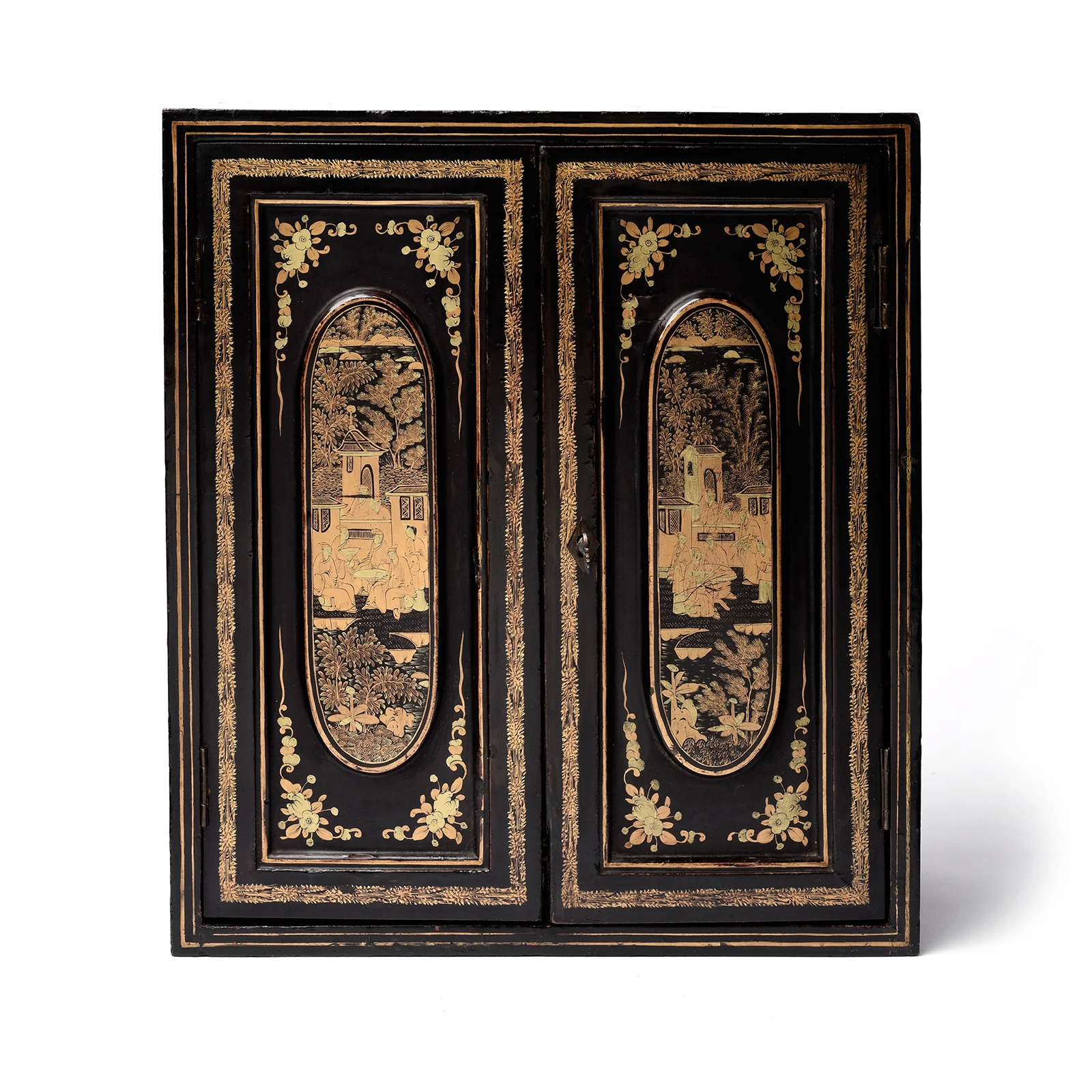 Gilt Black Lacquer Canton Export Jewellery Cabinet - 19th Century - Image 2