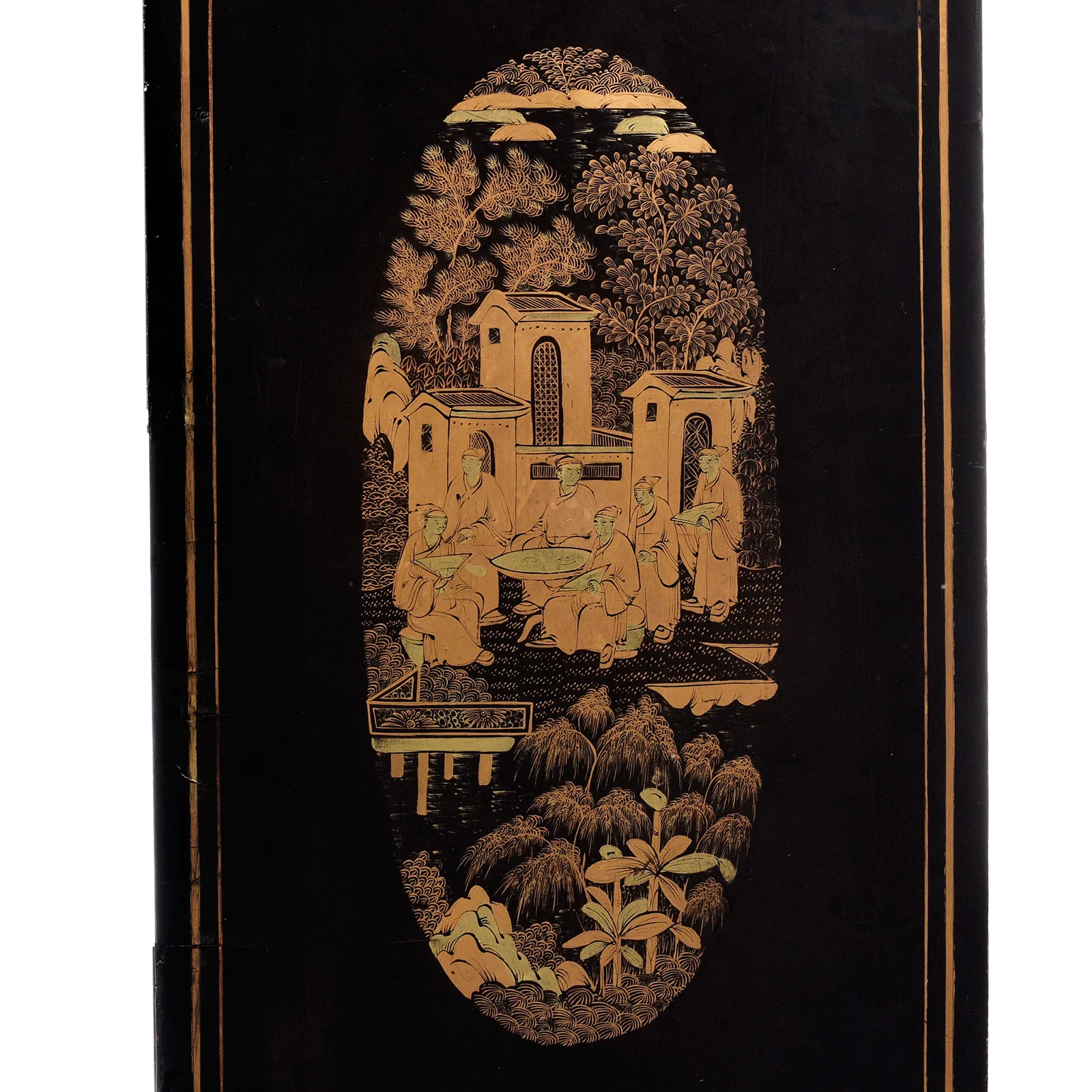 Gilt Black Lacquer Canton Export Jewellery Cabinet - 19th Century - Image 9