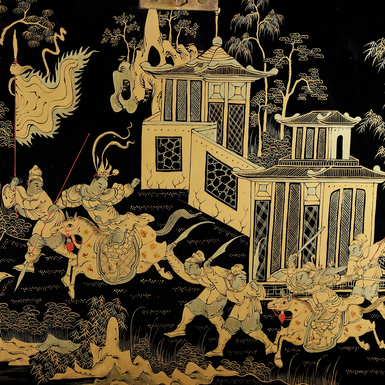 Black Lacquer Canton Export Jewellery Cabinet - Early 19th Century - Image 22