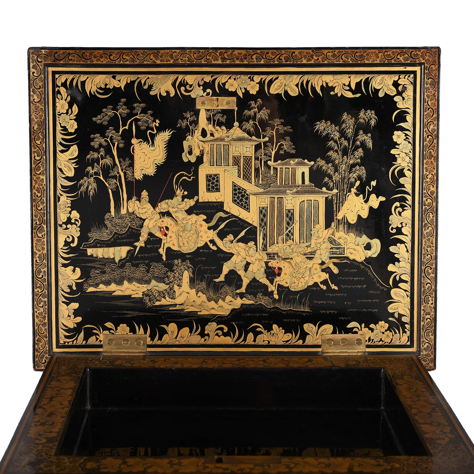 Black Lacquer Canton Export Jewellery Cabinet - Early 19th Century - Image 7