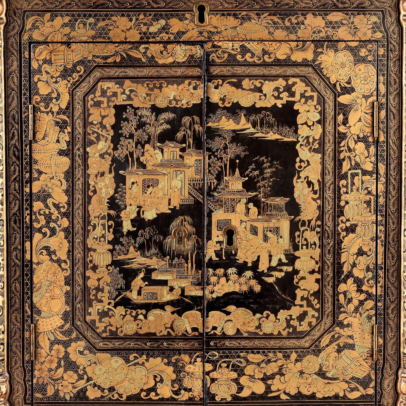 Black Lacquer Canton Export Jewellery Cabinet - Early 19th Century - Image 8