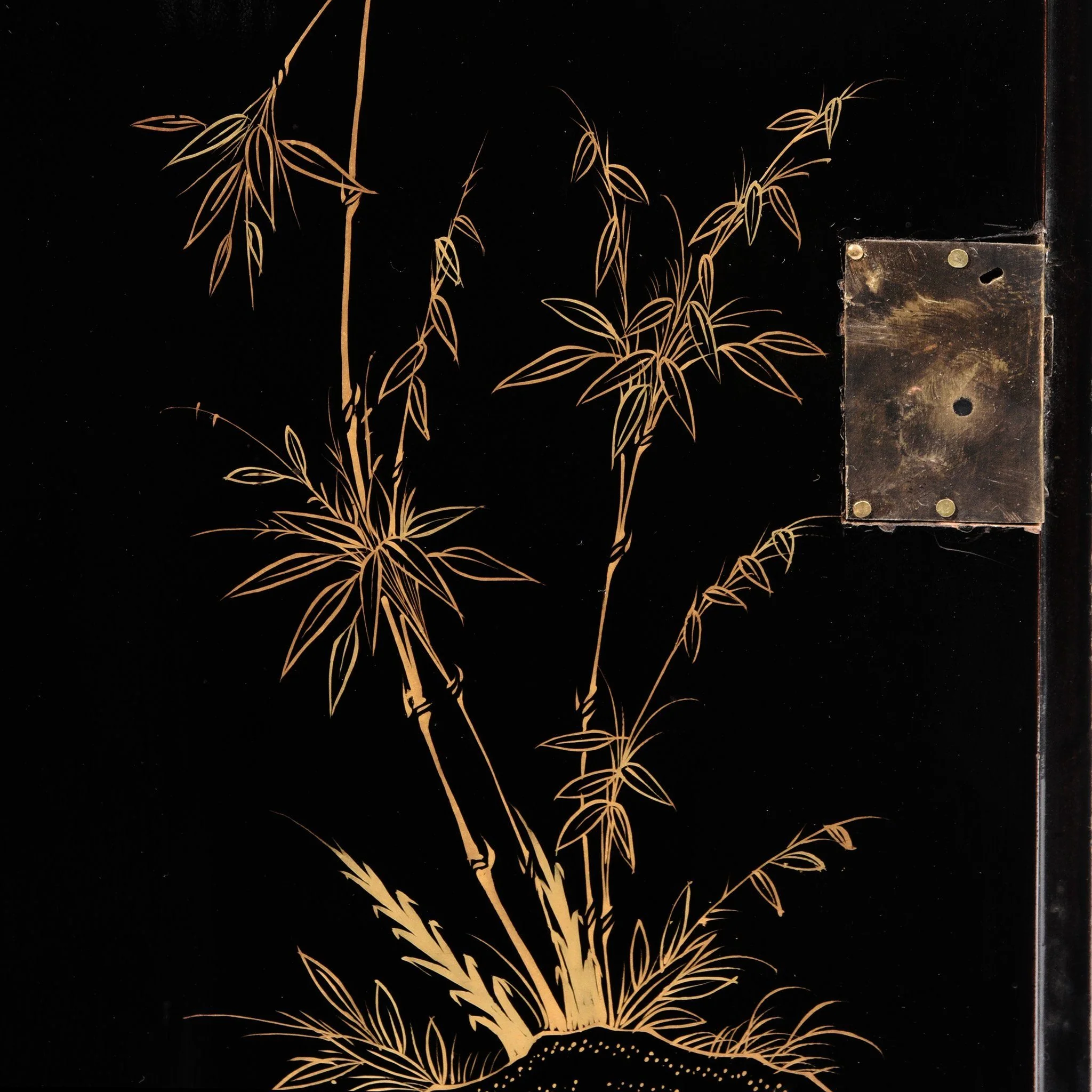 Gilt Chinese Black Lacquer Jewellery Cabinet - Early 19thC - Image 7