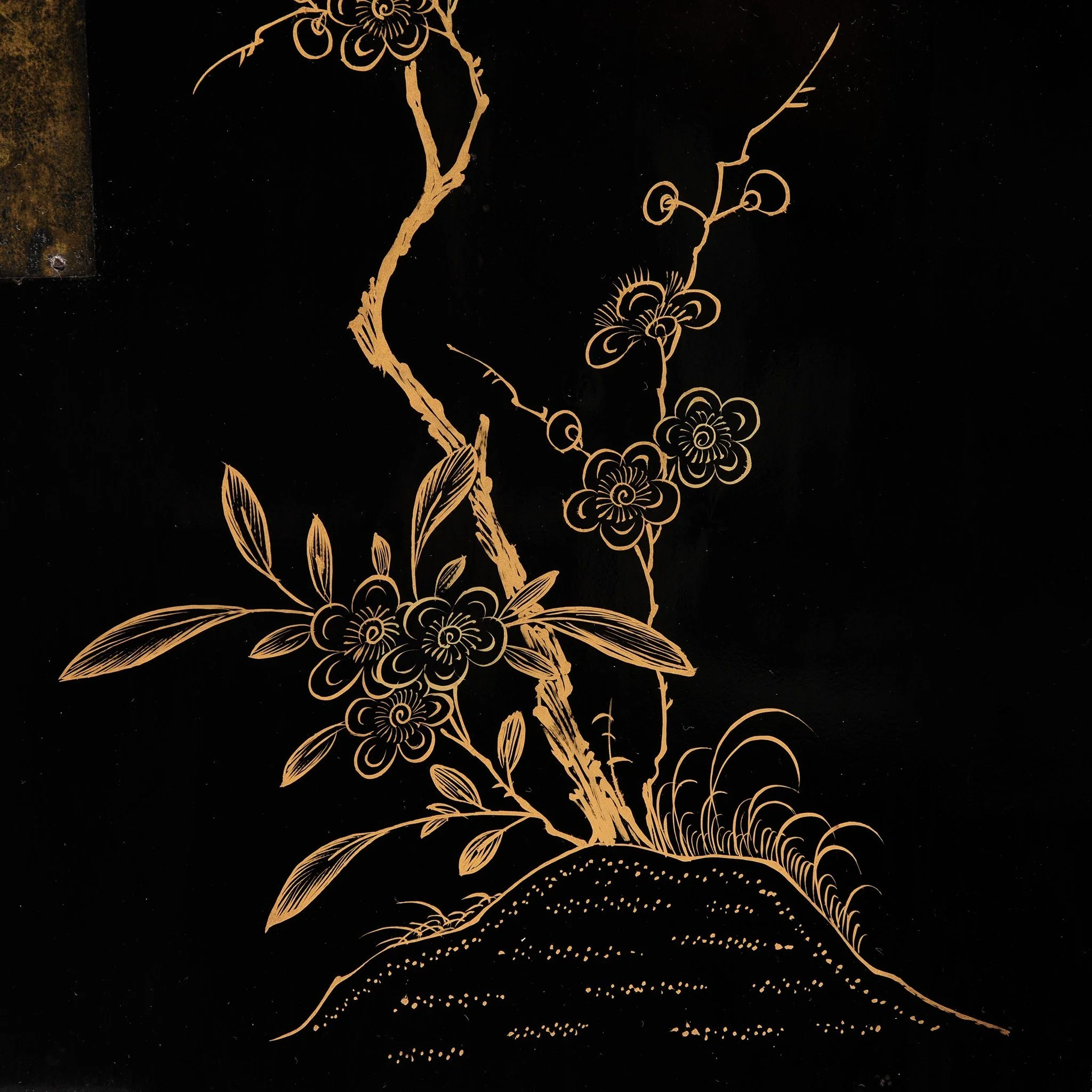 Gilt Chinese Black Lacquer Jewellery Cabinet - Early 19thC - Image 8