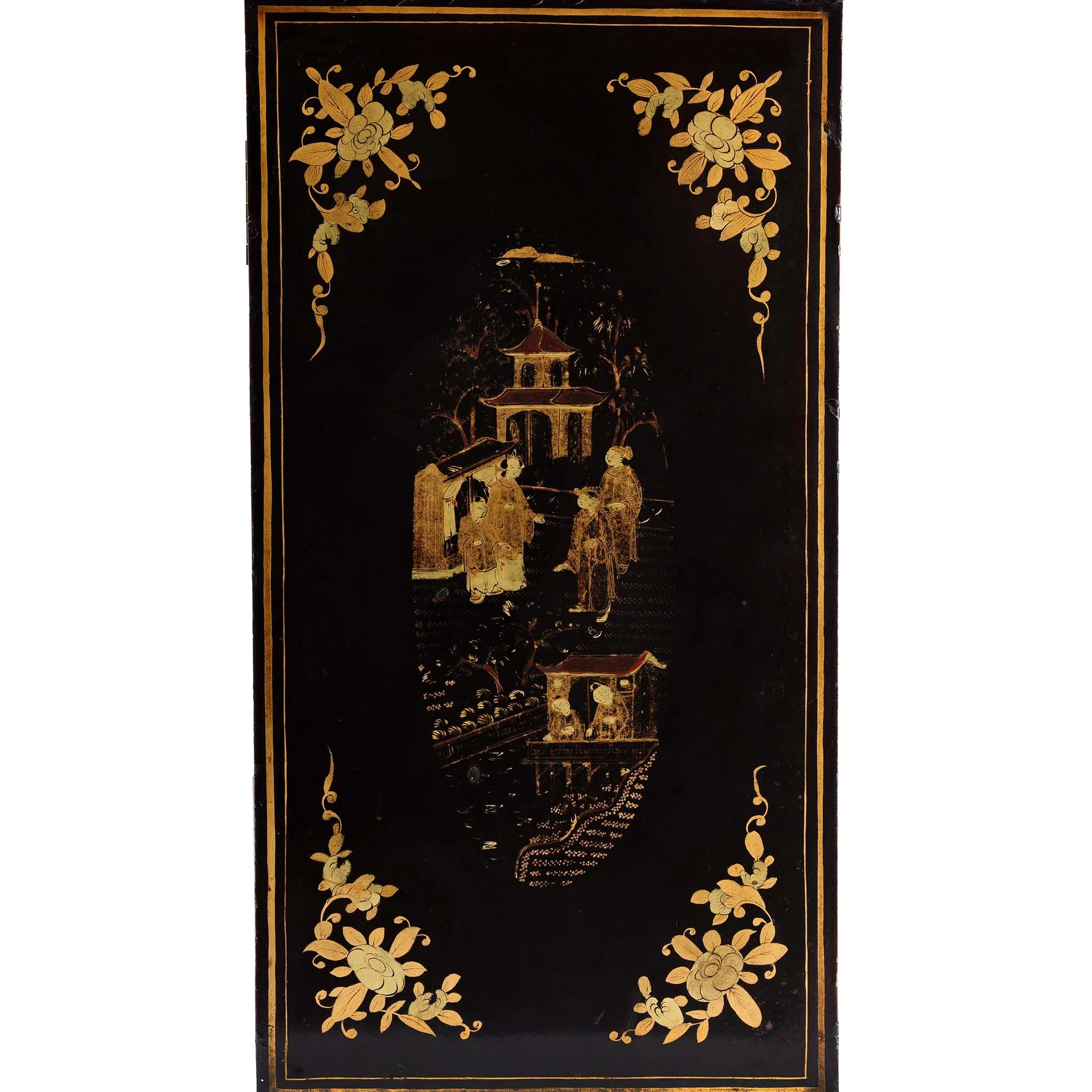 Gilt Black Lacquer Chinese Export Jewellery Cabinet - Early 19th Century - Image 16