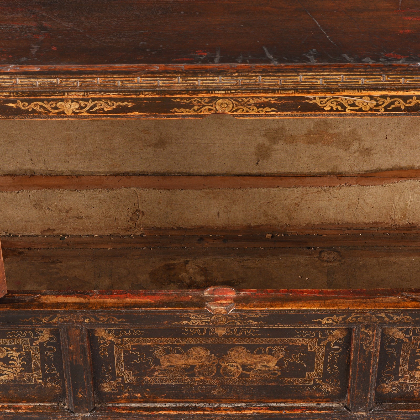 Black & Gold Painted Tibetan Altar Cabinet - 19th Century - Image 11