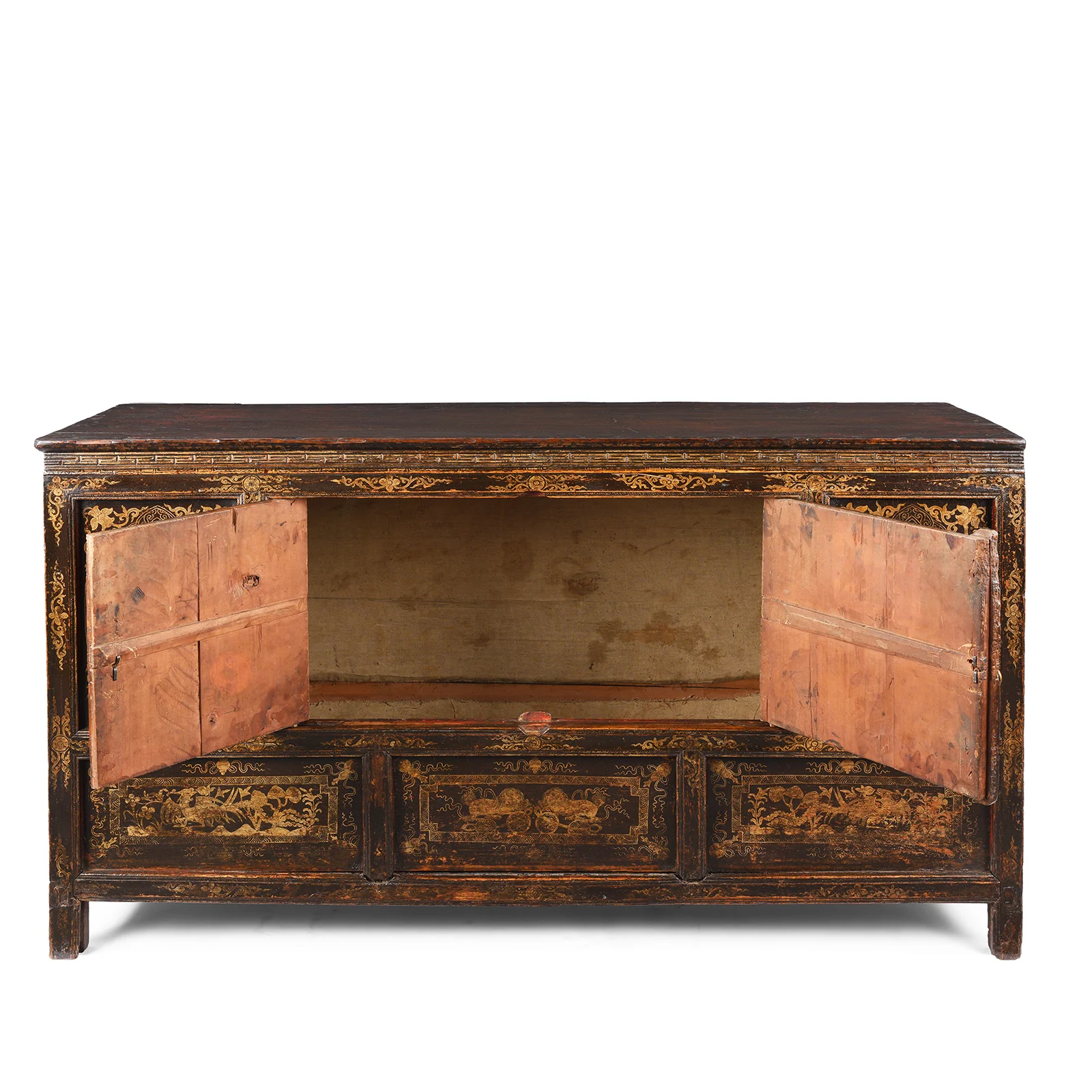 Black & Gold Painted Tibetan Altar Cabinet - 19th Century - Image 5