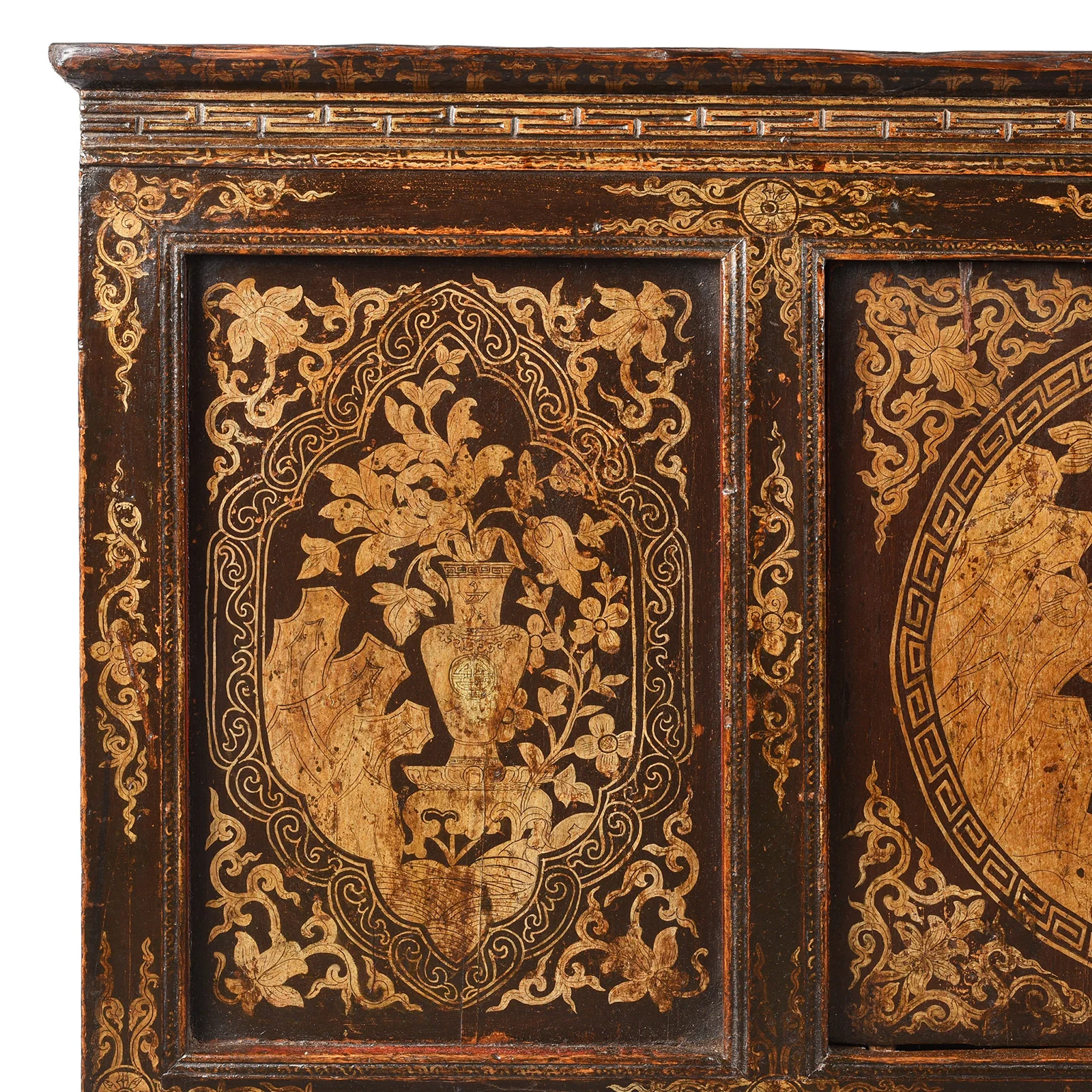 Black & Gold Painted Tibetan Altar Cabinet - 19th Century - Image 6