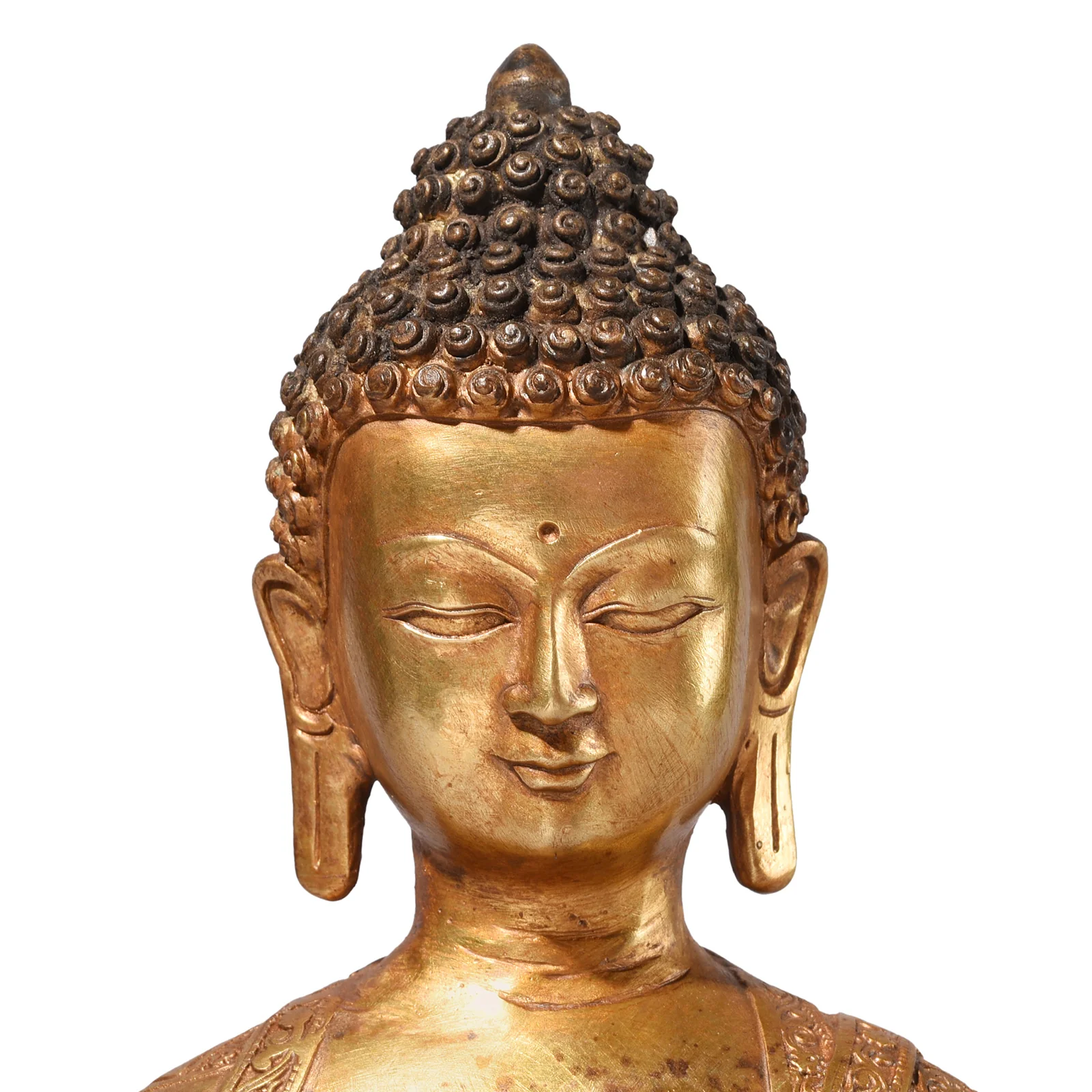 Gilt Brass Sitting Buddha - Dhyana Mudra - Image 4