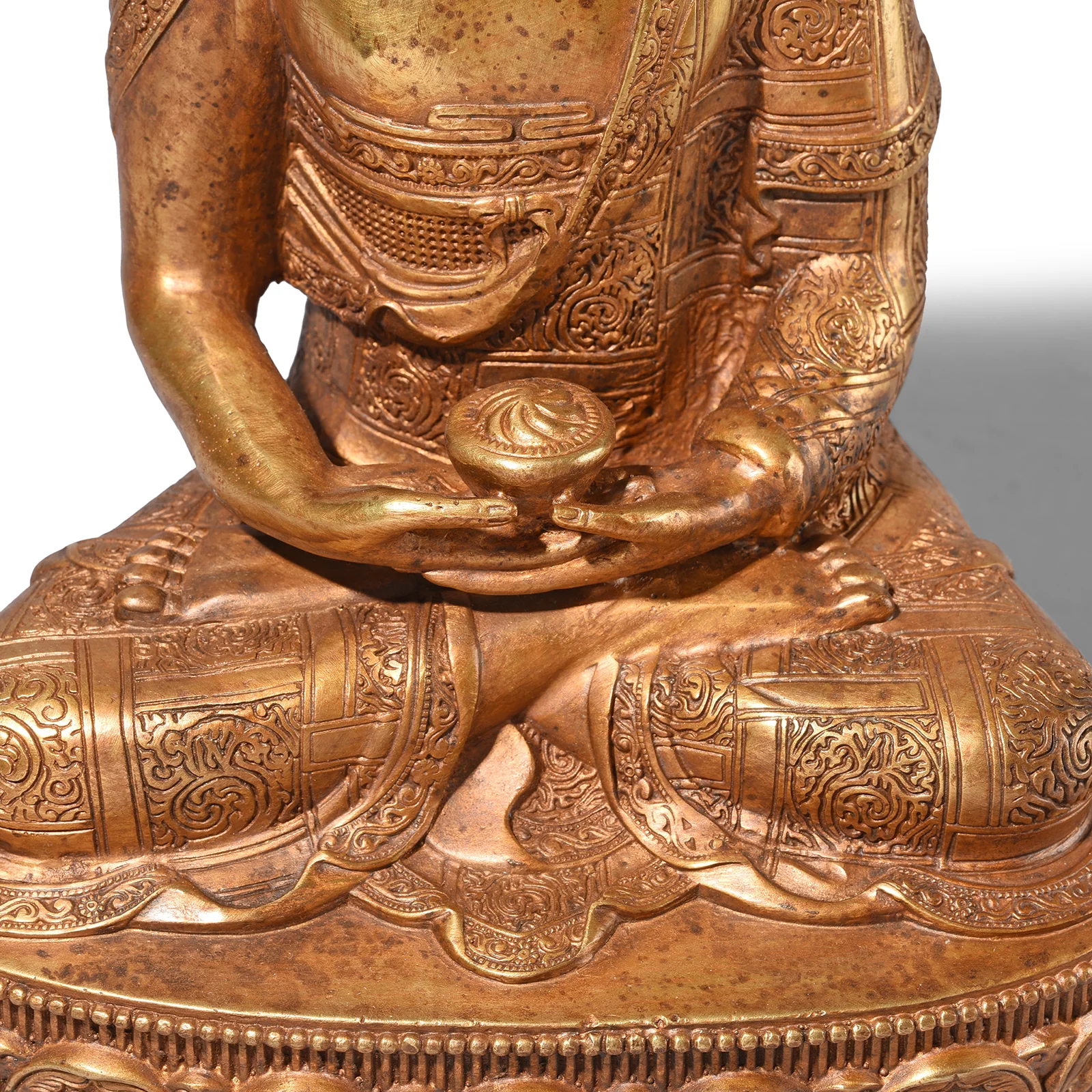 Gilt Brass Sitting Buddha - Dhyana Mudra - Image 5