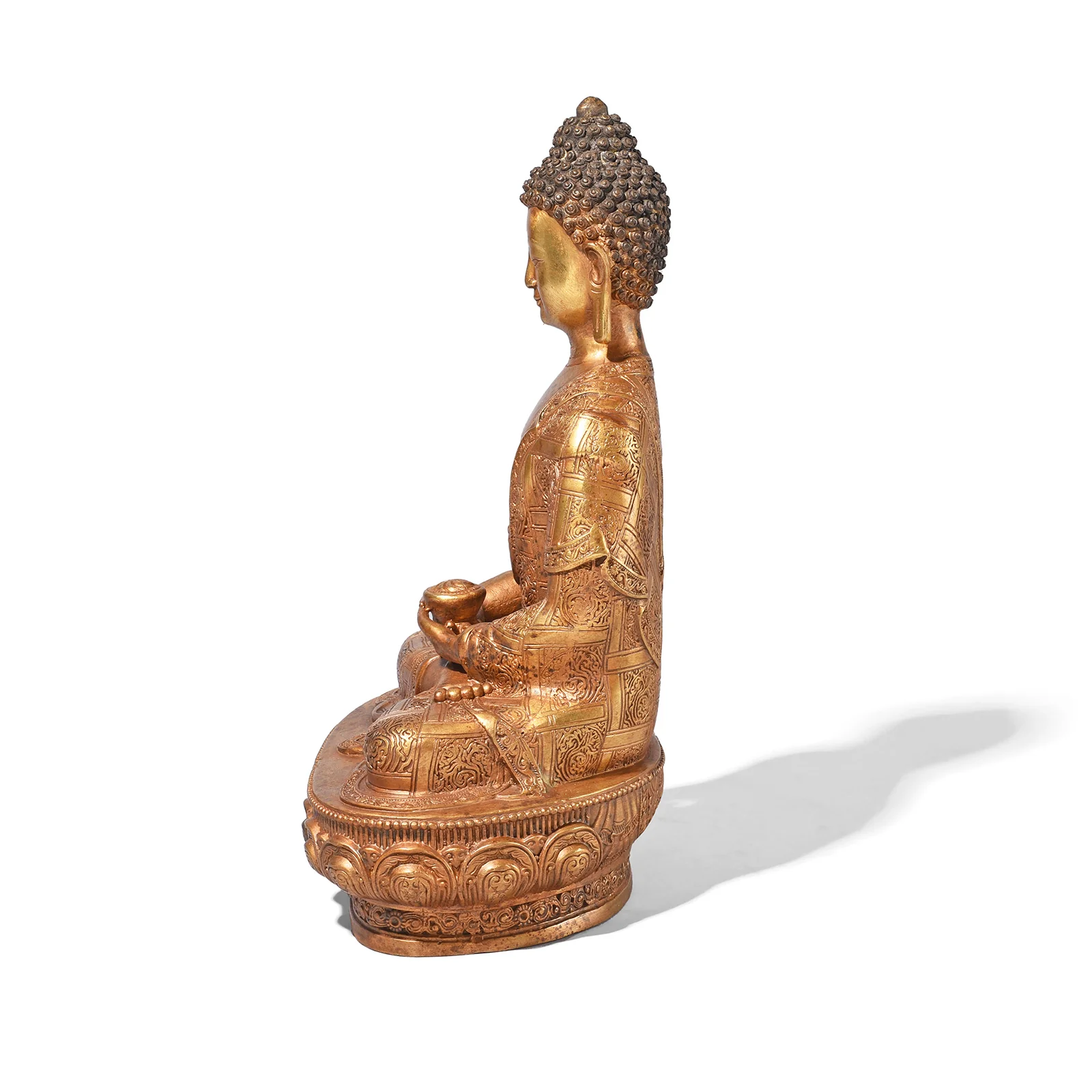 Gilt Brass Sitting Buddha - Dhyana Mudra - Image 7