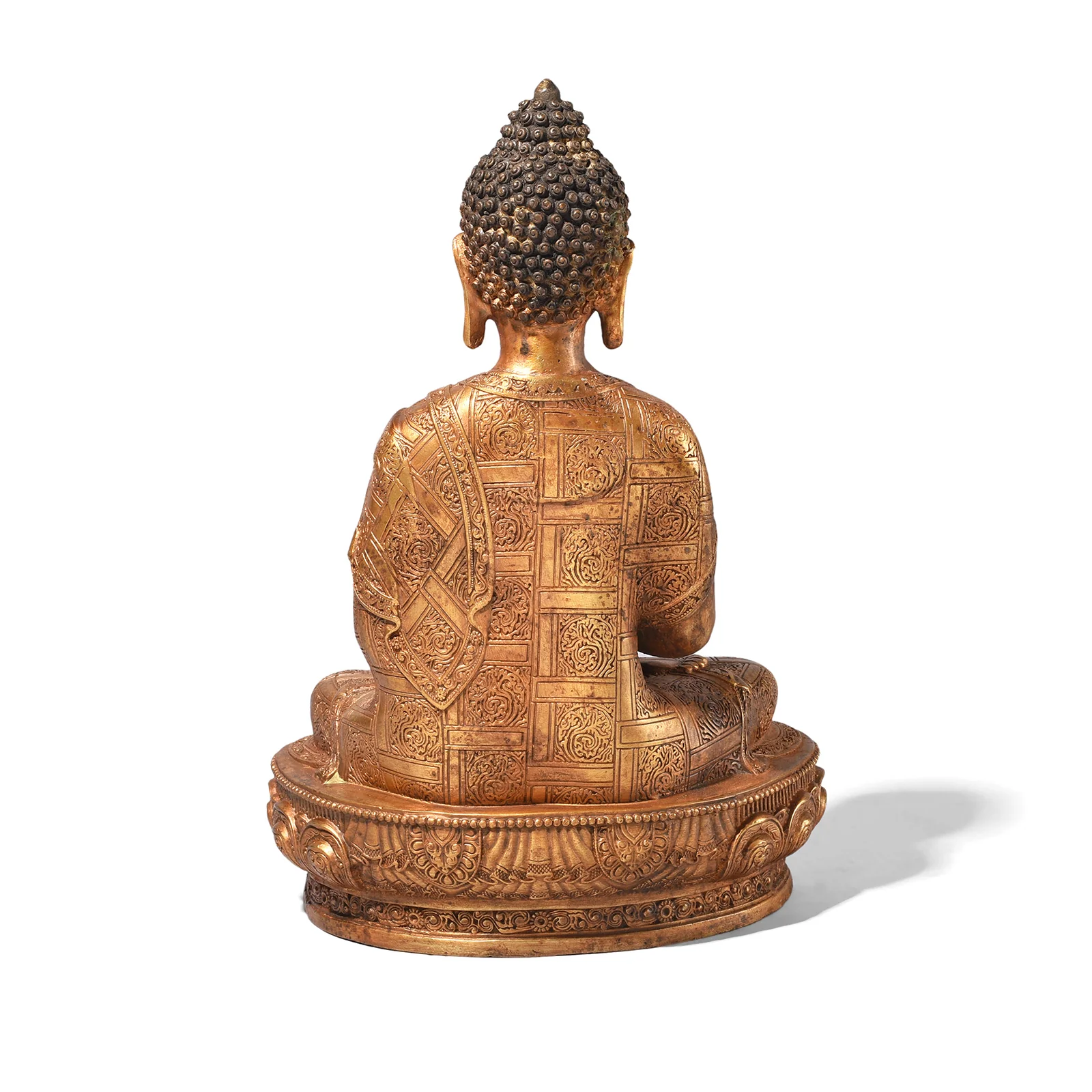 Gilt Brass Sitting Buddha - Dhyana Mudra - Image 8