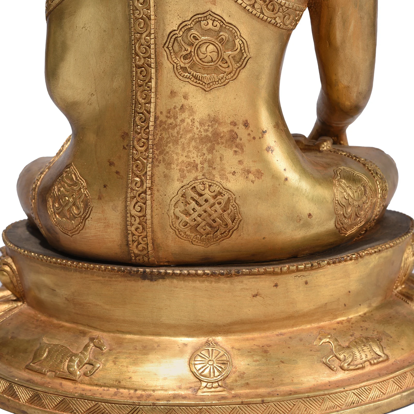 Gilt Brass Sitting Buddha Statue - Bhumisparsha Mudra - Image 10