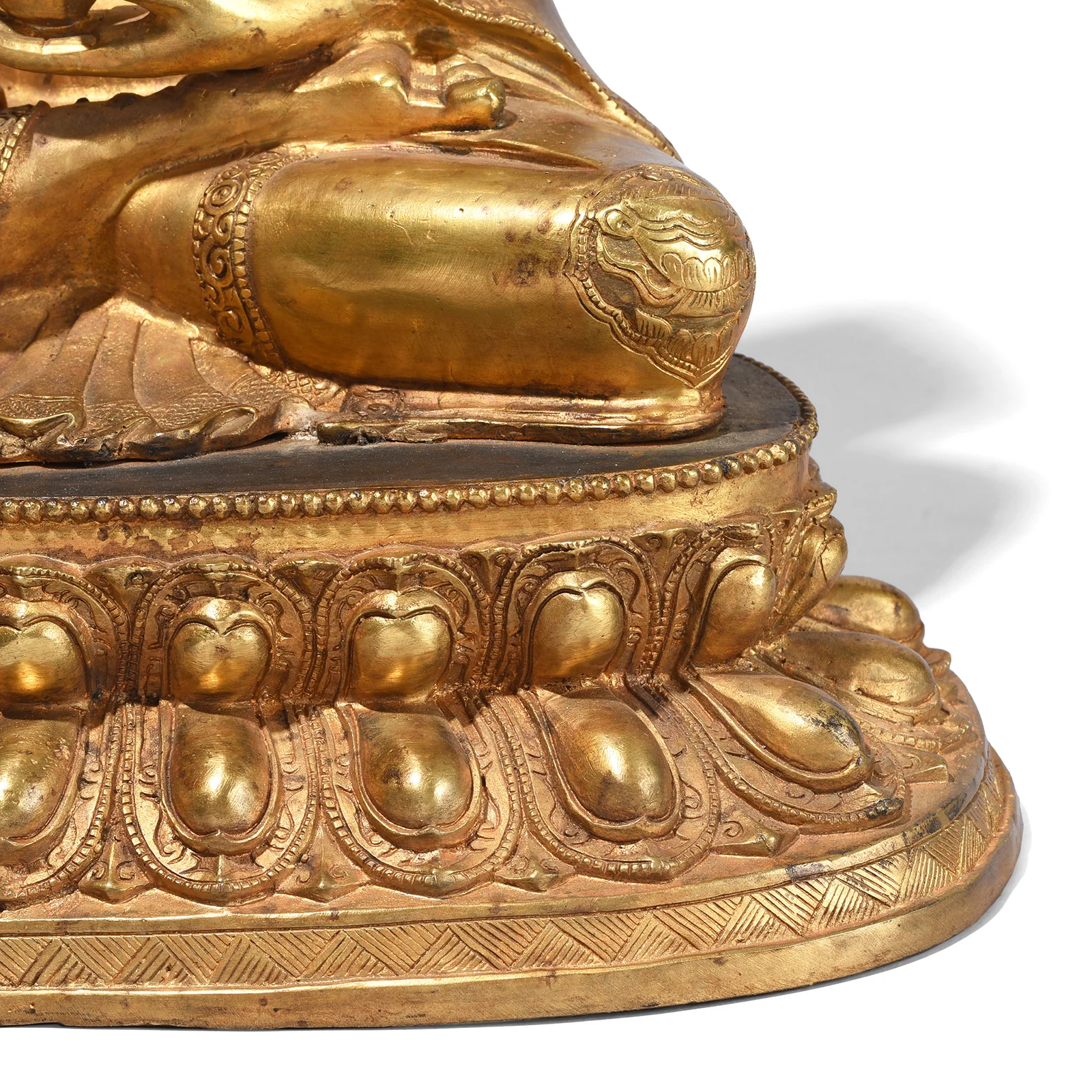 Gilt Brass Sitting Buddha Statue - Bhumisparsha Mudra - Image 6