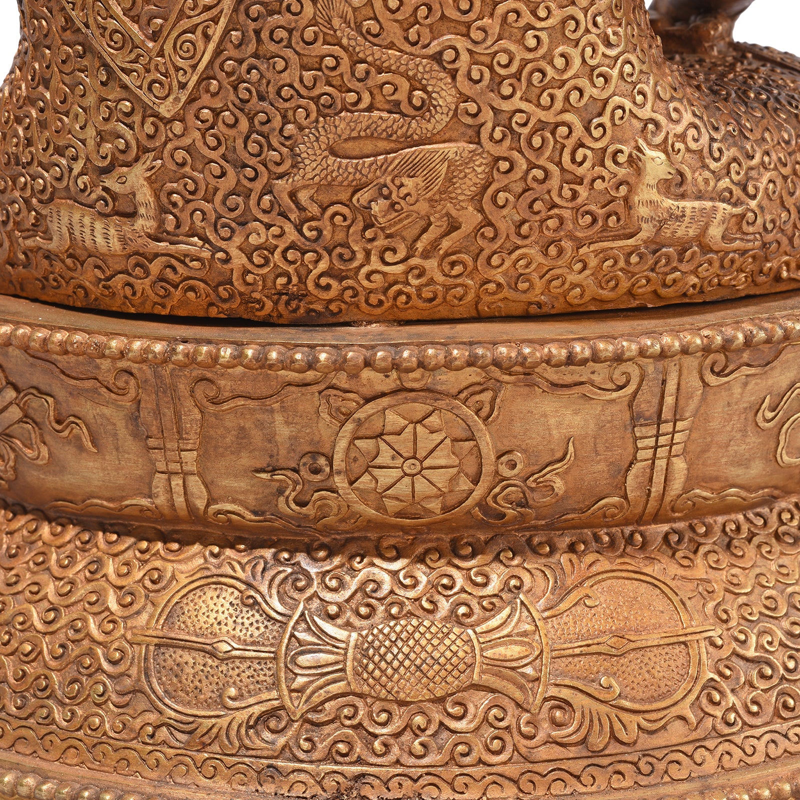Gilt Brass Sitting Buddha Statue - Bhumisparsha Mudra - Image 9