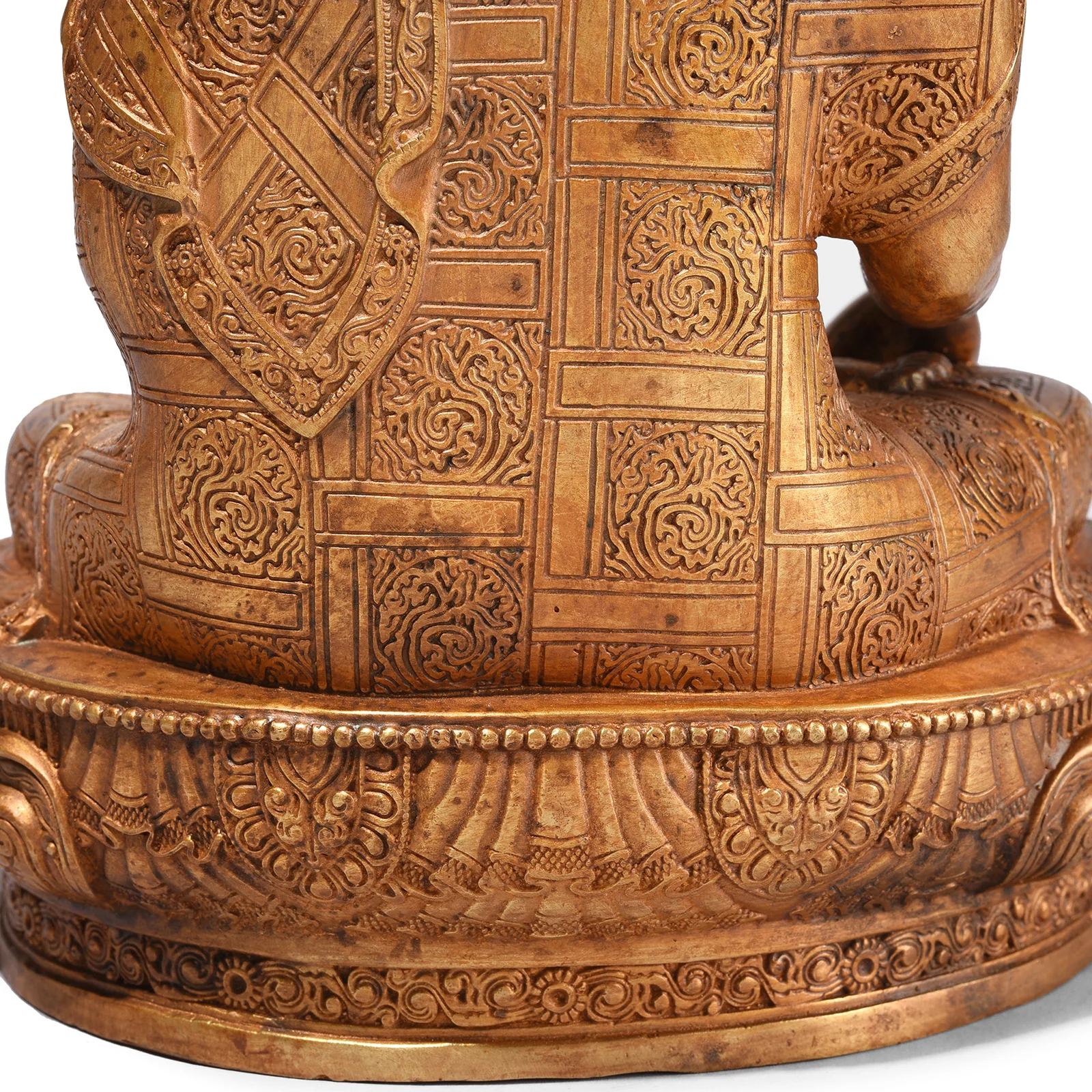 Gilt Brass Sitting Buddha Statue - Bhumisparsha Mudra - Image 9