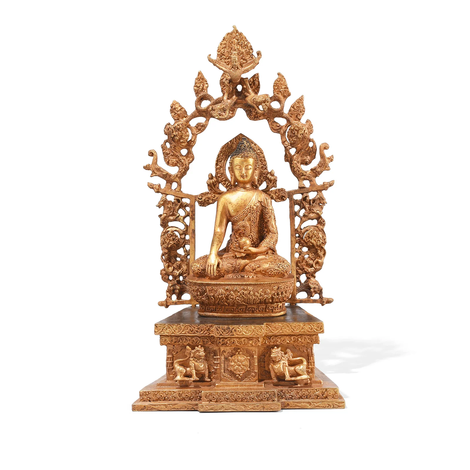 Gilt Bronze Nepalese Buddha Statue - Bhumisparsha Mudra - Image 2