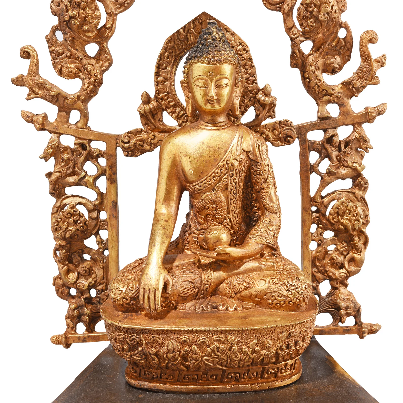 Gilt Bronze Nepalese Buddha Statue - Bhumisparsha Mudra - Image 4