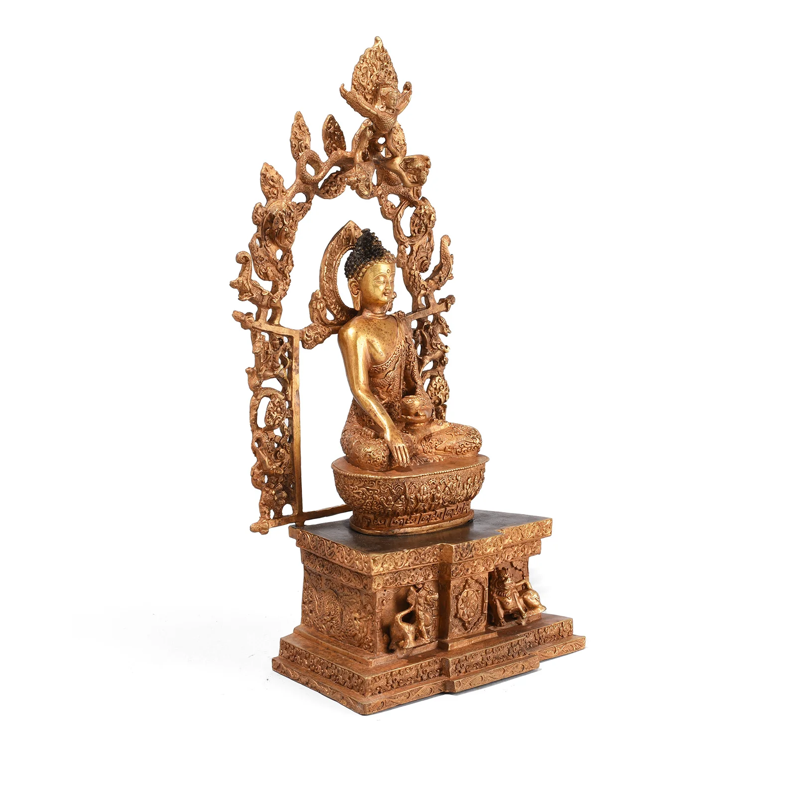 Gilt Bronze Nepalese Buddha Statue - Bhumisparsha Mudra - Image 8