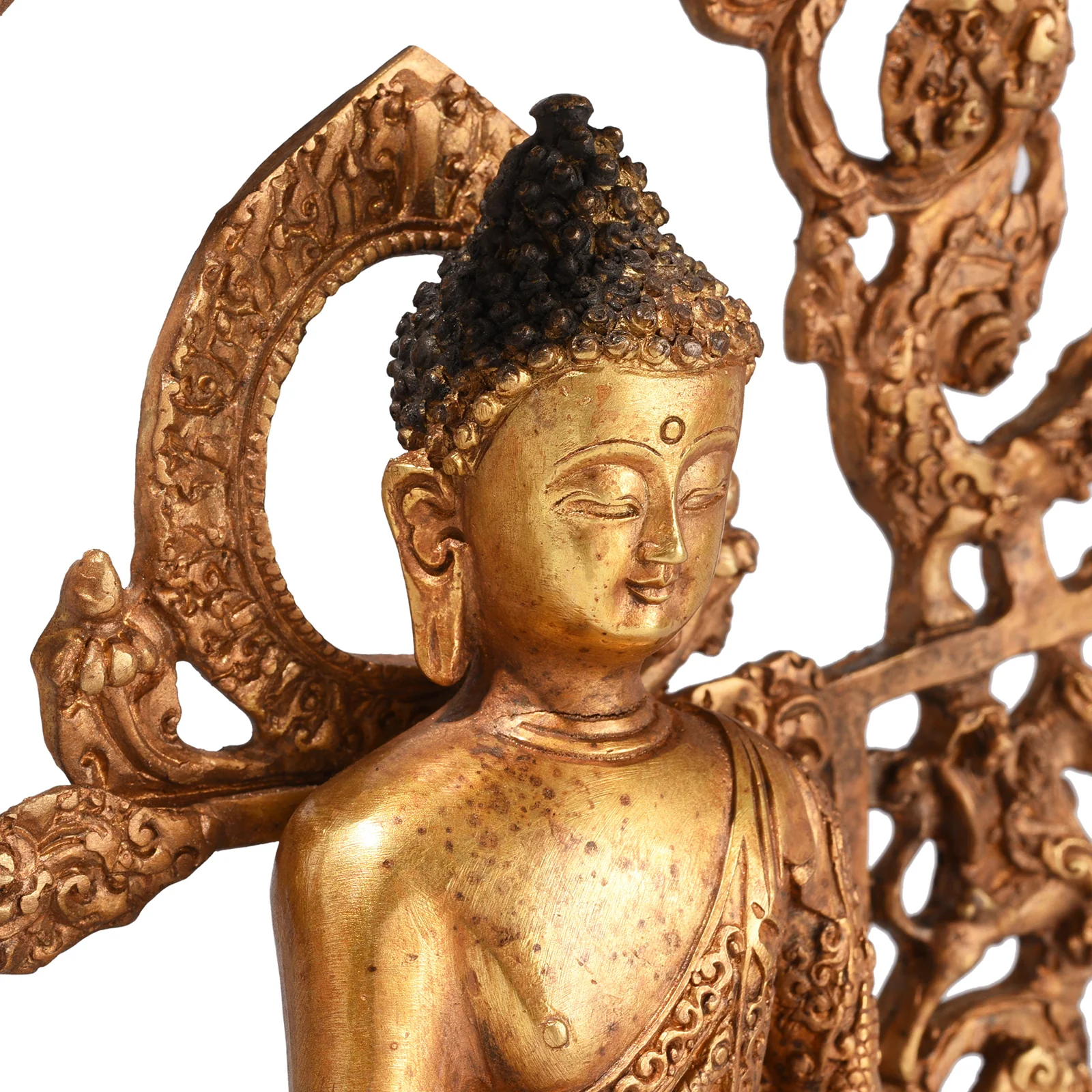 Gilt Bronze Nepalese Buddha Statue - Bhumisparsha Mudra - Image 9