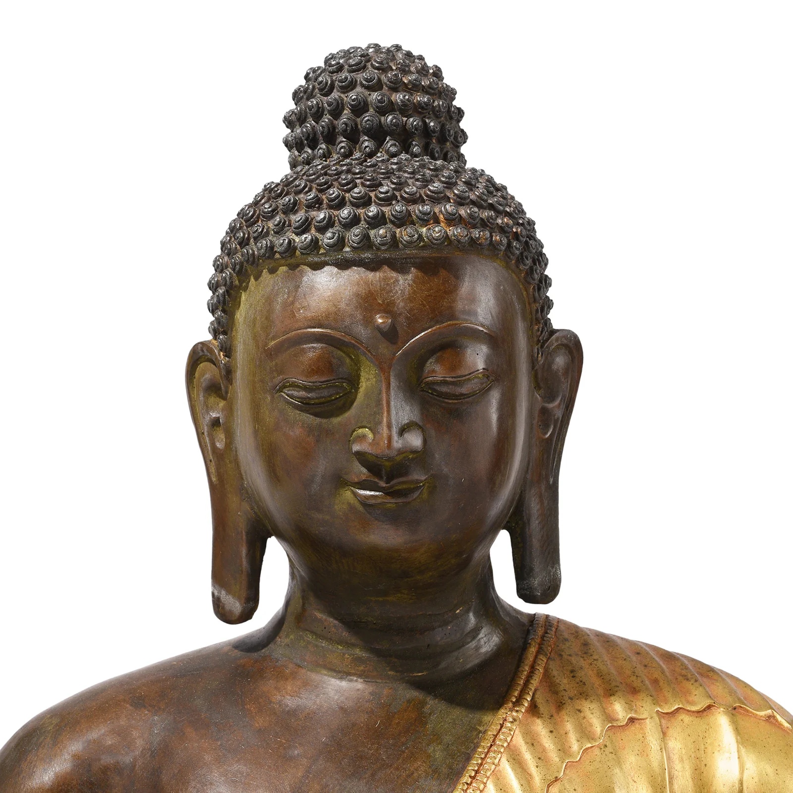 Gilt Brass Sitting Buddha - Varada Mudra - Image 2
