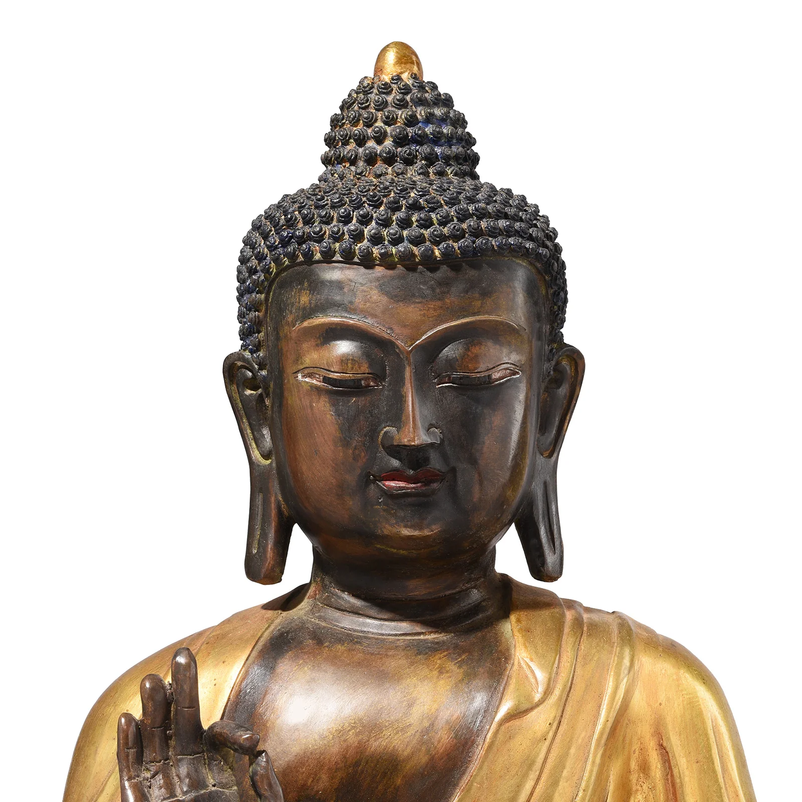 Gilt Brass Sitting Buddha - Vitarka Mudra - Image 2