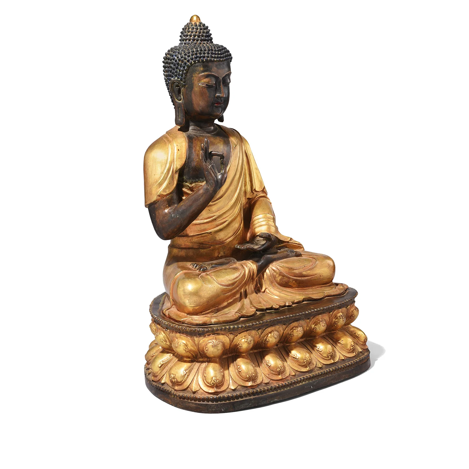 Gilt Brass Sitting Buddha - Vitarka Mudra - Image 3