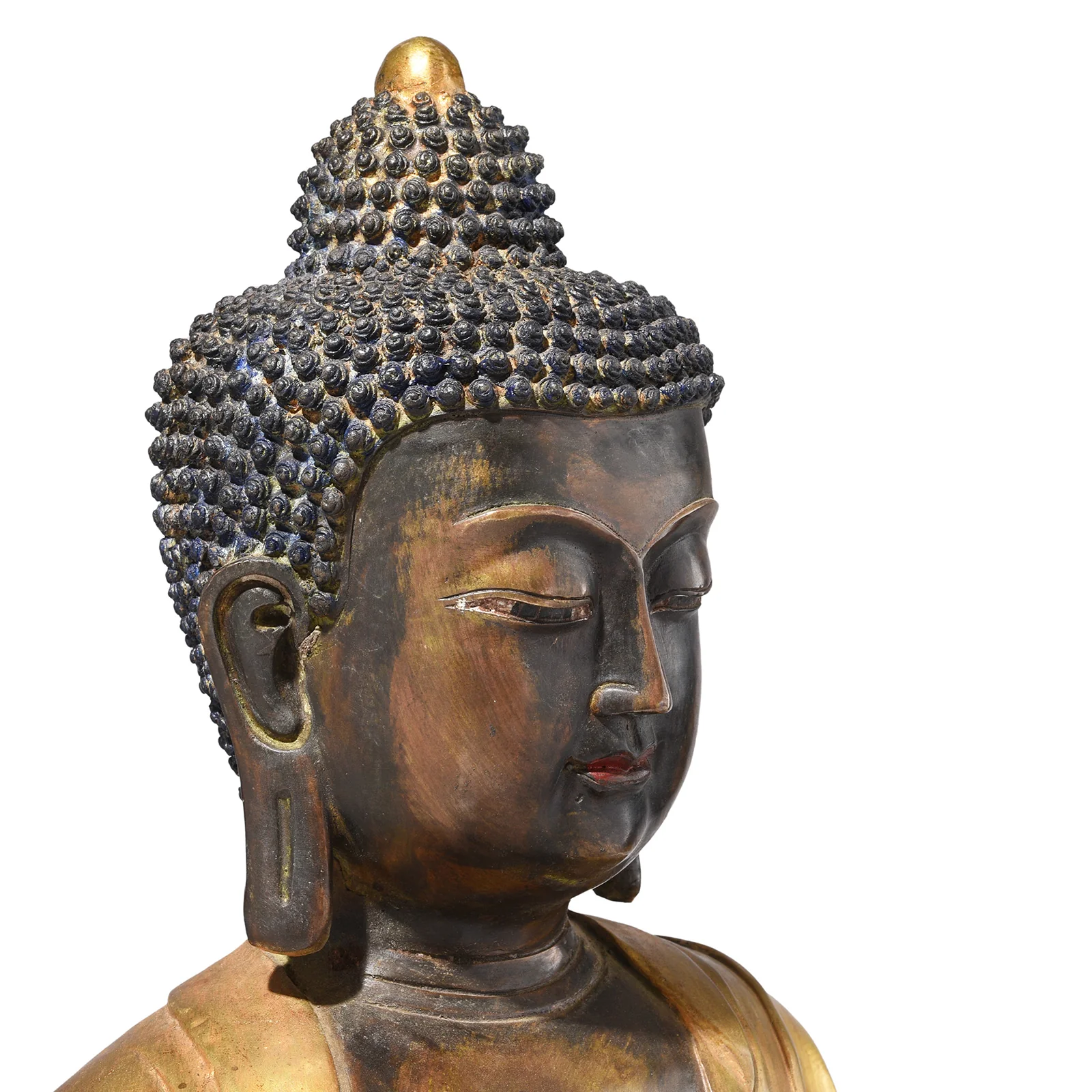 Gilt Brass Sitting Buddha - Vitarka Mudra - Image 4