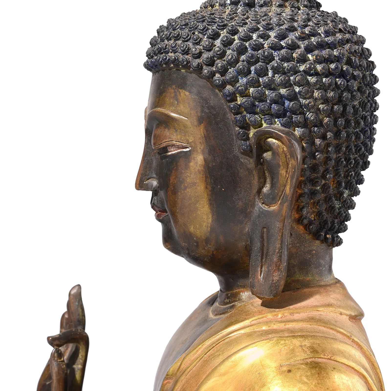 Gilt Brass Sitting Buddha - Vitarka Mudra - Image 6