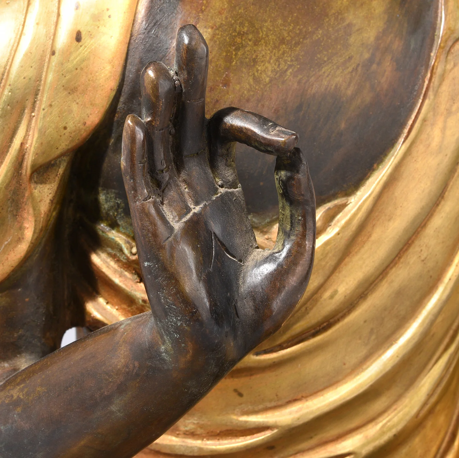 Gilt Brass Sitting Buddha - Vitarka Mudra - Image 7