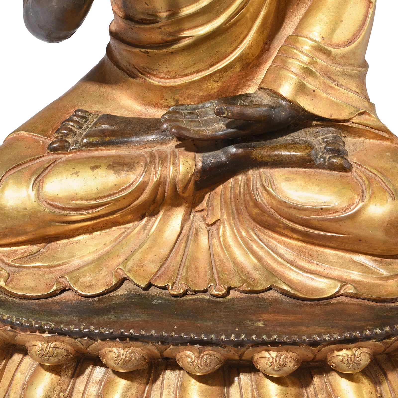 Gilt Brass Sitting Buddha - Vitarka Mudra - Image 8