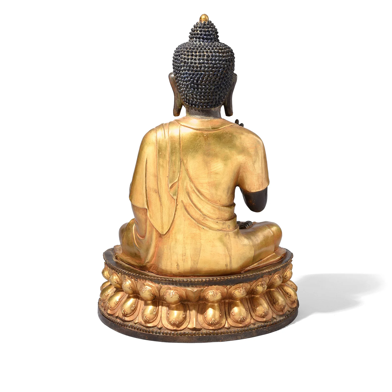 Gilt Brass Sitting Buddha - Vitarka Mudra - Image 9