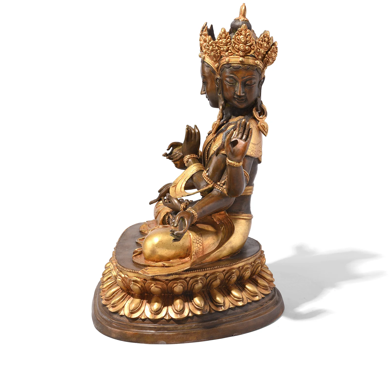 Gilt Brass Statue Of Usnisavijaya - Buddha Of Longevity - Image 6