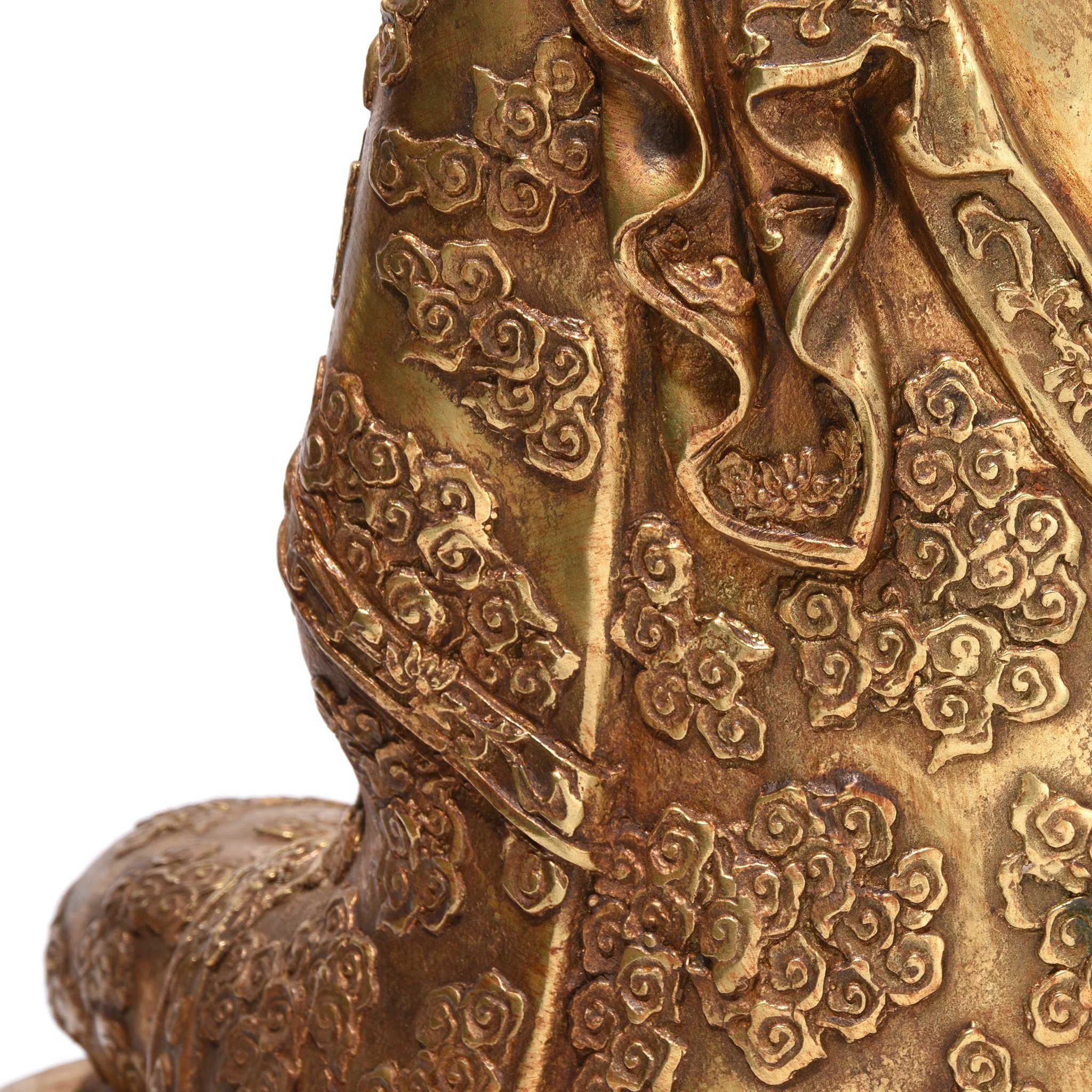 Gilt Bronze Sitting Buddha Statue - Varada Mudra Pose - Image 6
