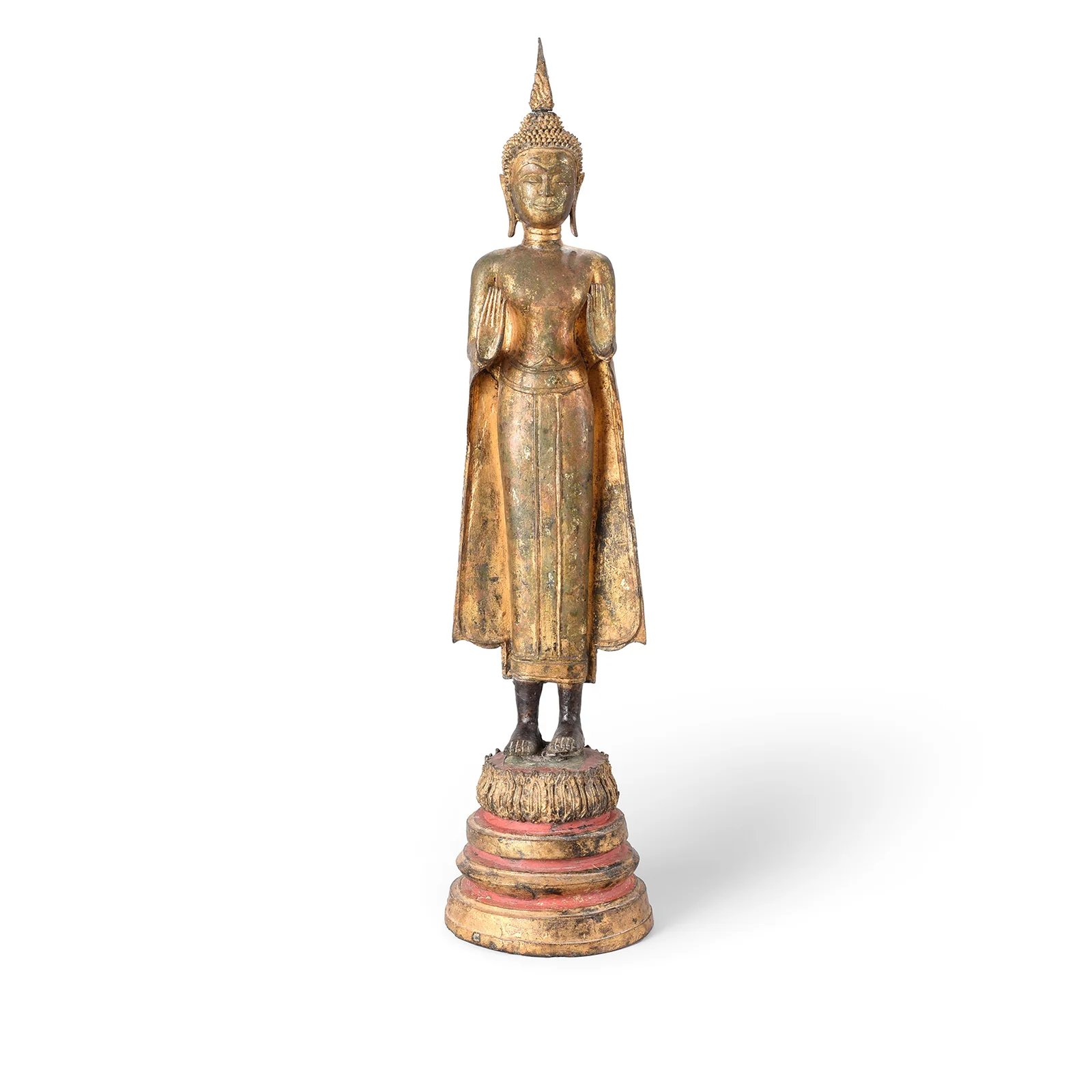 Gilt Bronze Thai Standing Buddha - Early Rattanakosin - Image 2