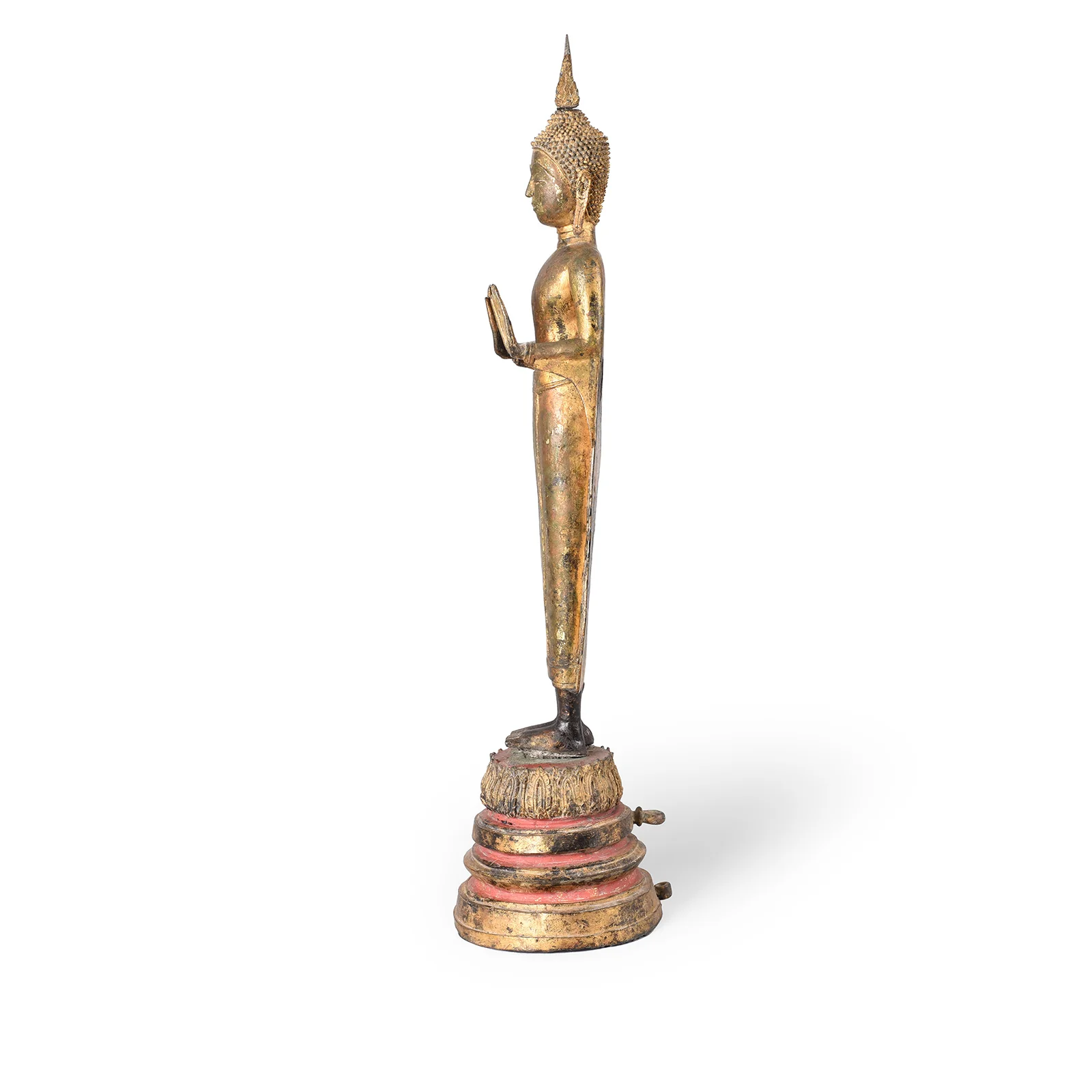 Gilt Bronze Thai Standing Buddha - Early Rattanakosin - Image 5