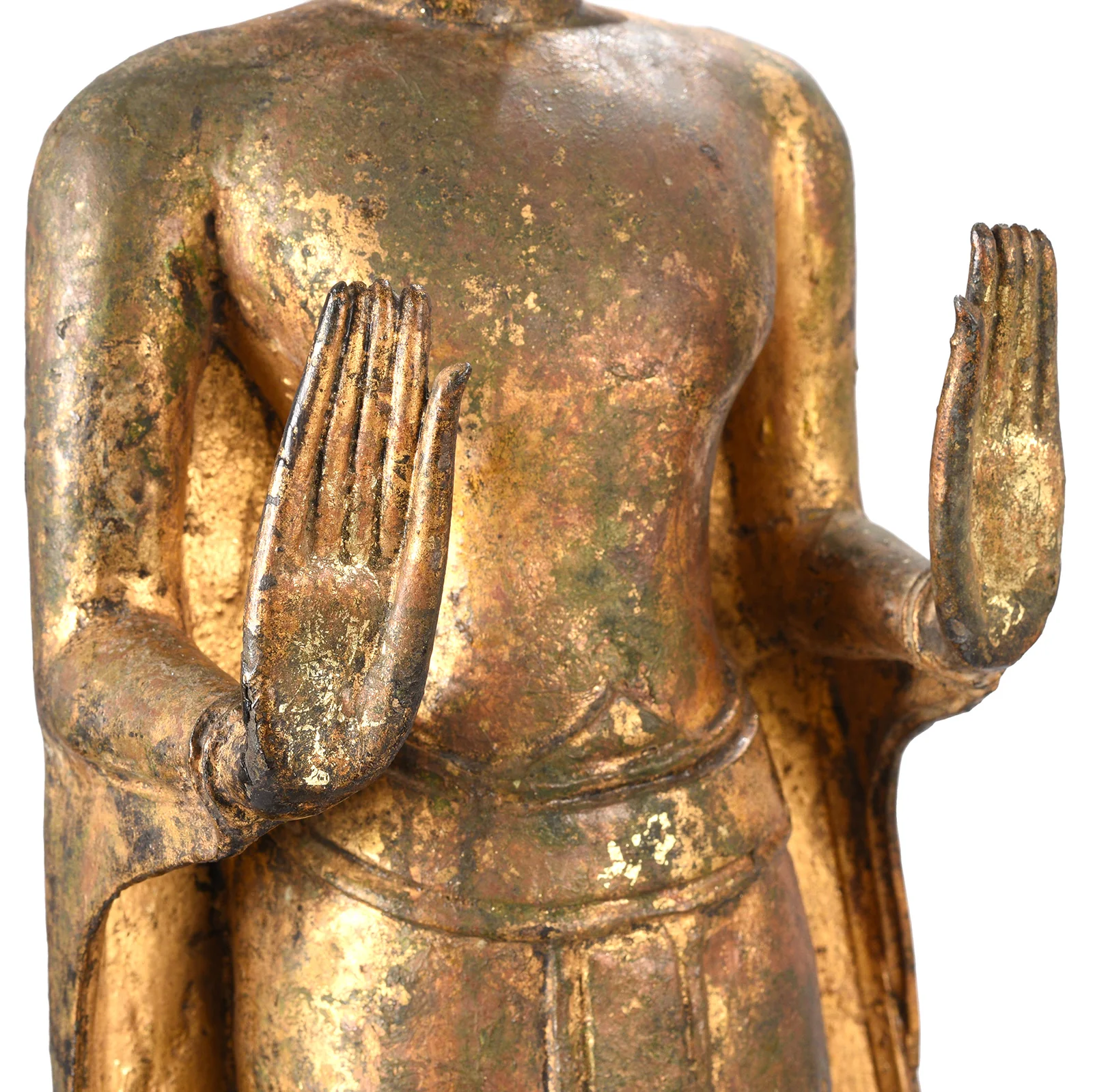 Gilt Bronze Thai Standing Buddha - Early Rattanakosin - Image 7