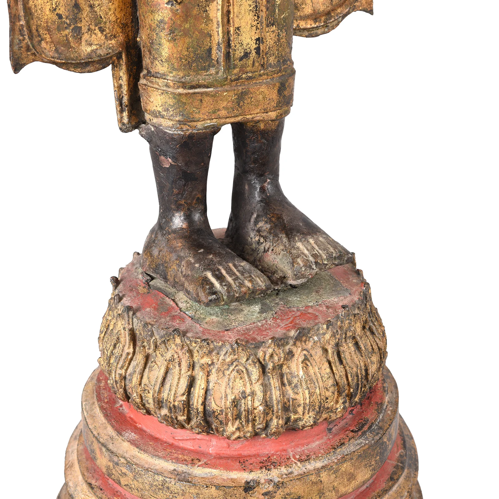 Gilt Bronze Thai Standing Buddha - Early Rattanakosin - Image 8
