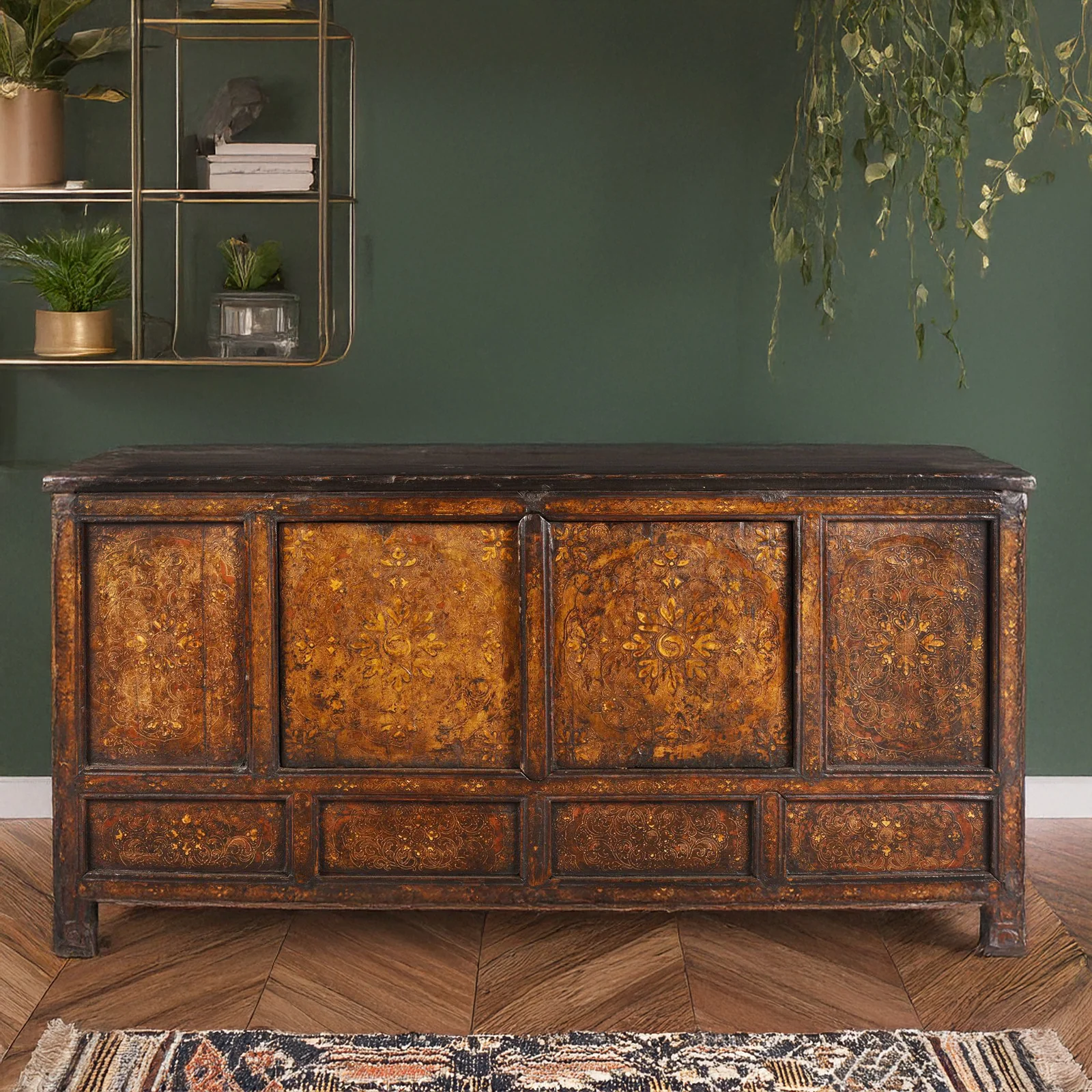 Gilt Painted Tibetan Altar Cabinet - 19th Century - Image 2