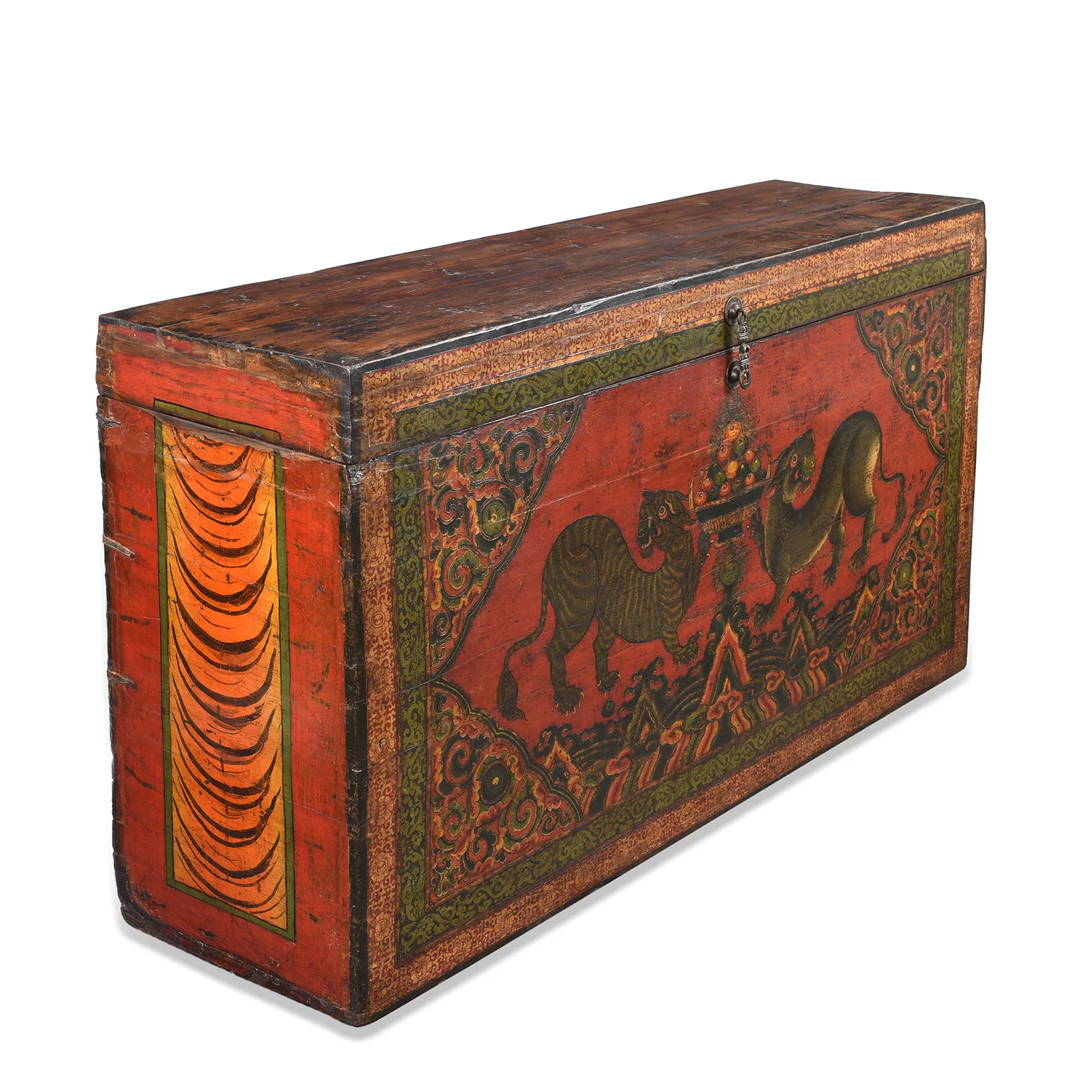 Painted Tibetan Tiger Chest From Kham - Ca 1900 - Image 2