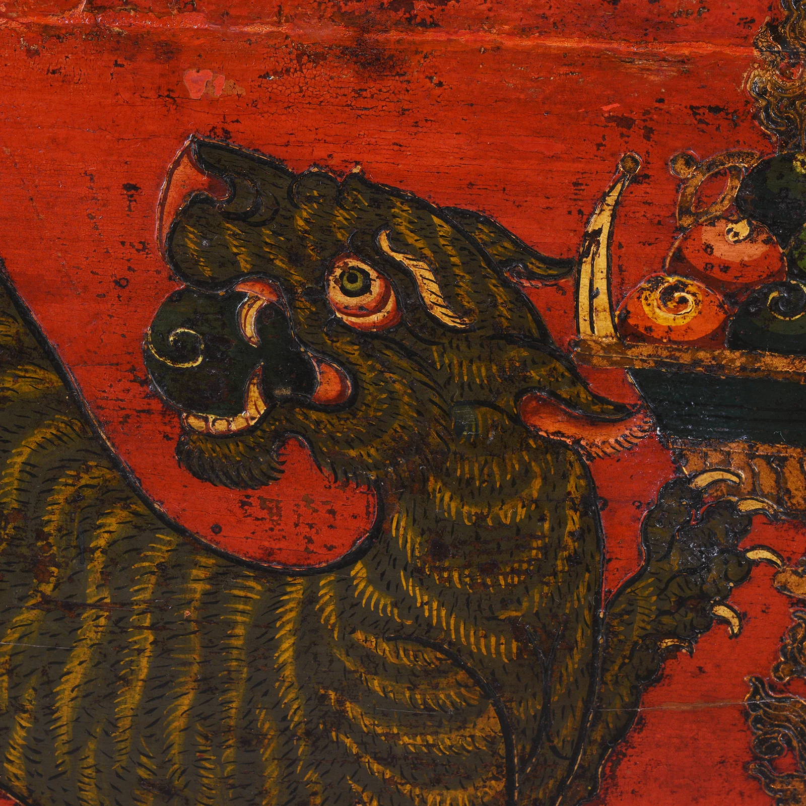 Painted Tibetan Tiger Chest From Kham - Ca 1900 - Image 3