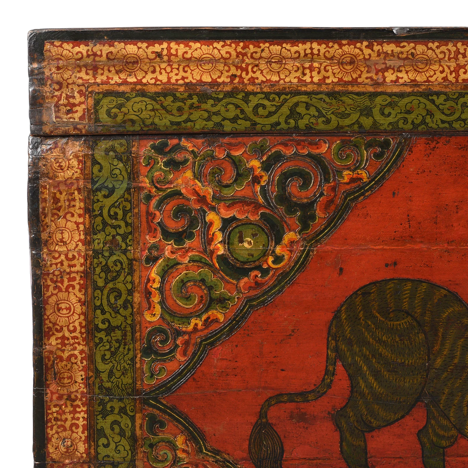 Painted Tibetan Tiger Chest From Kham - Ca 1900 - Image 9