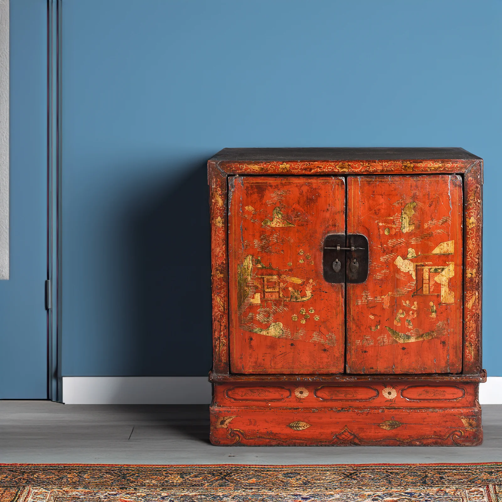 Red Lacquer Book Cabinet From Shanxi - 19th Century - Image 2